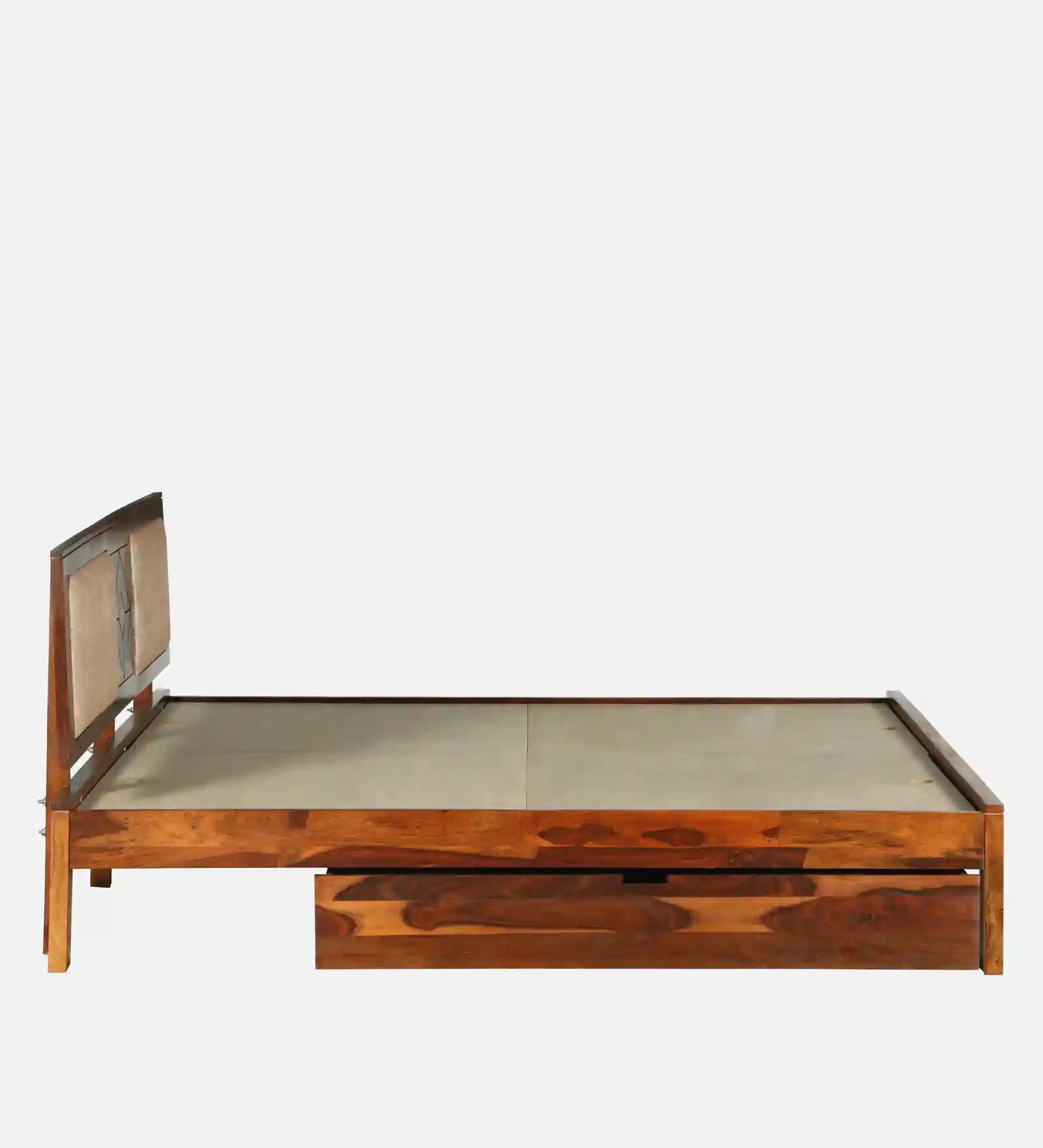 Shraya sheesham bed queen size with drawer storage design