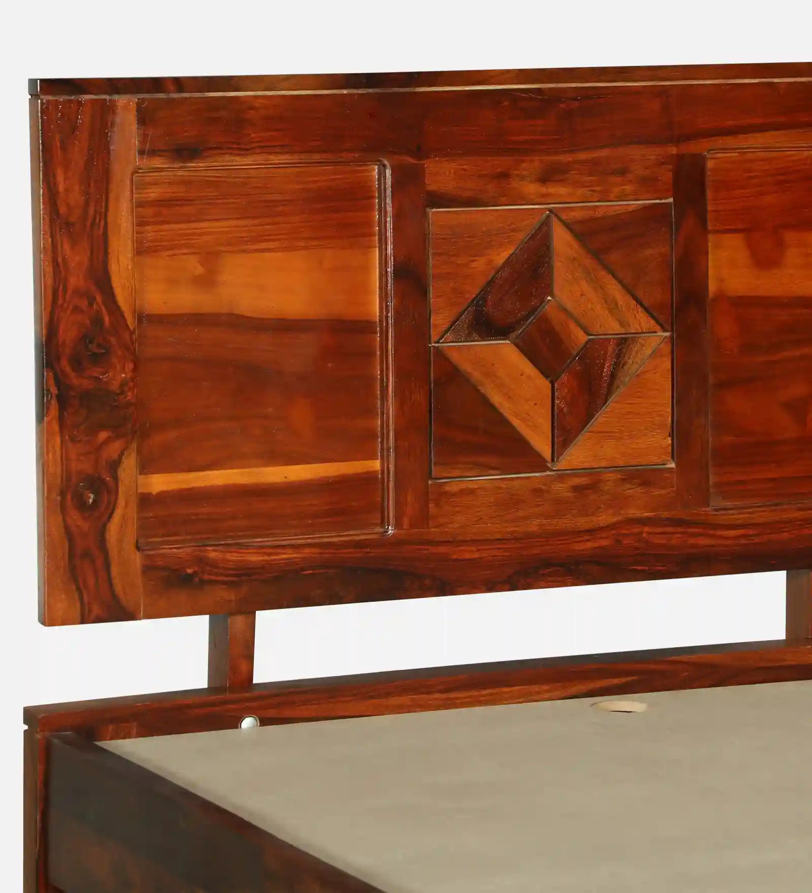 Shraya sheesham single bed storage box clean modern wooden bed India