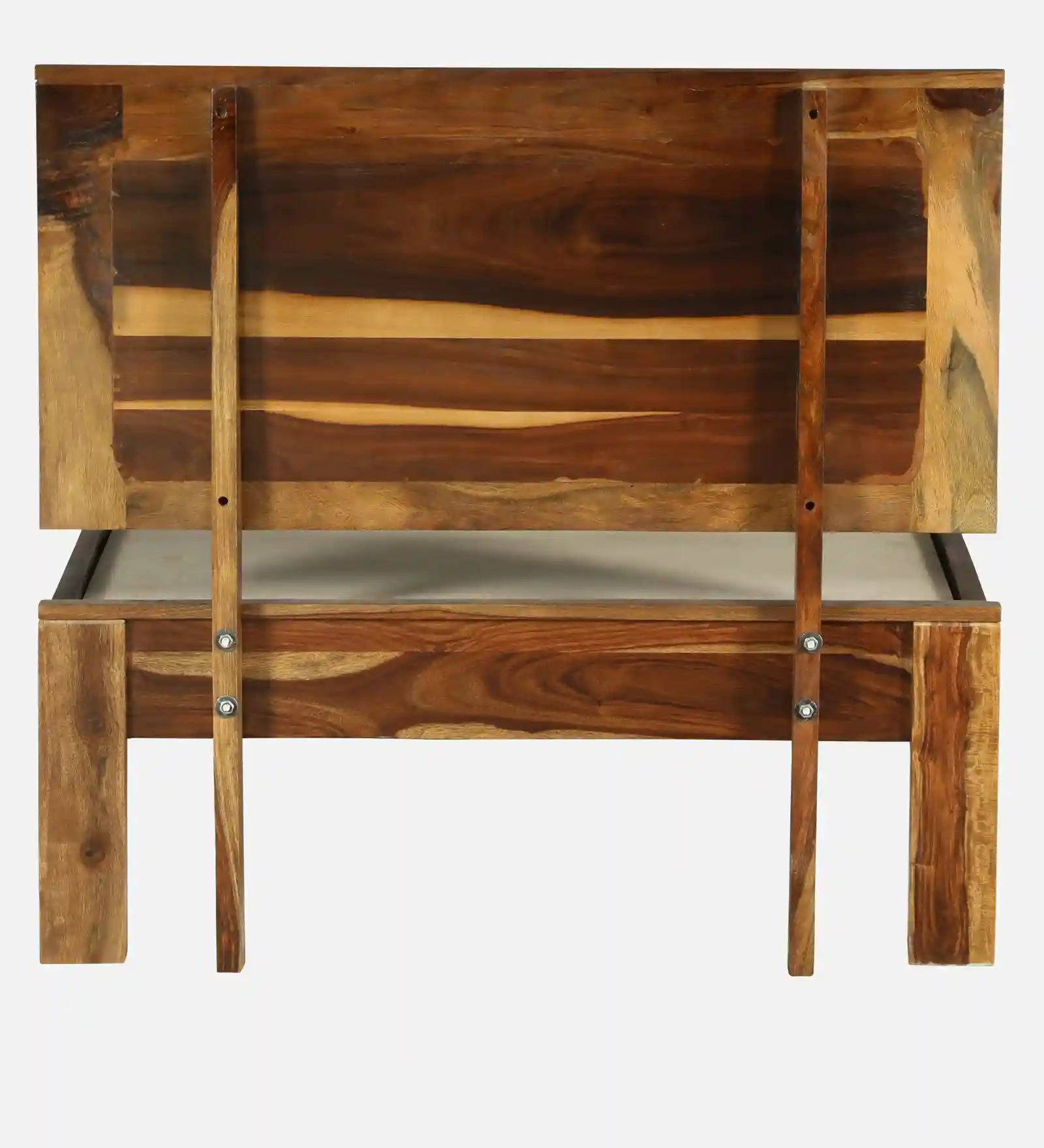 Shraya single bed solid wood frame heavy duty wooden bed India