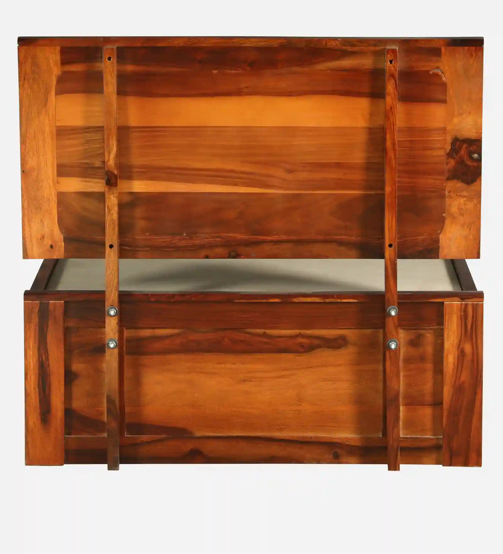 Shraya single bed with storage heavy duty solid wood frame India