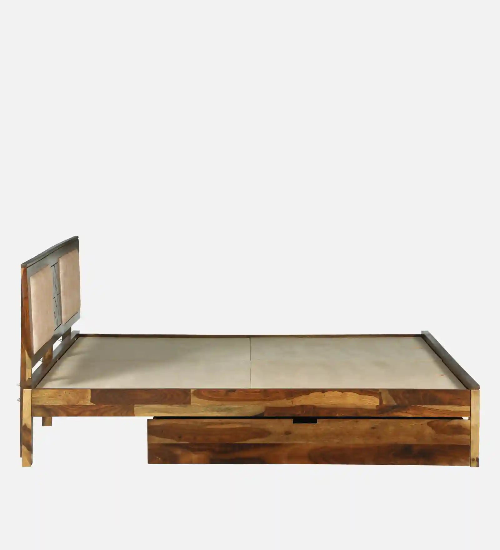 durable solid sheesham wood bed frame drawer storage king size bed india