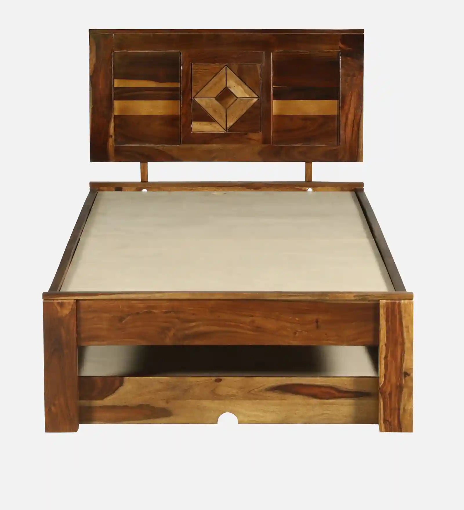 Shraya solid wood single bed trundle design pull out bed frame India
