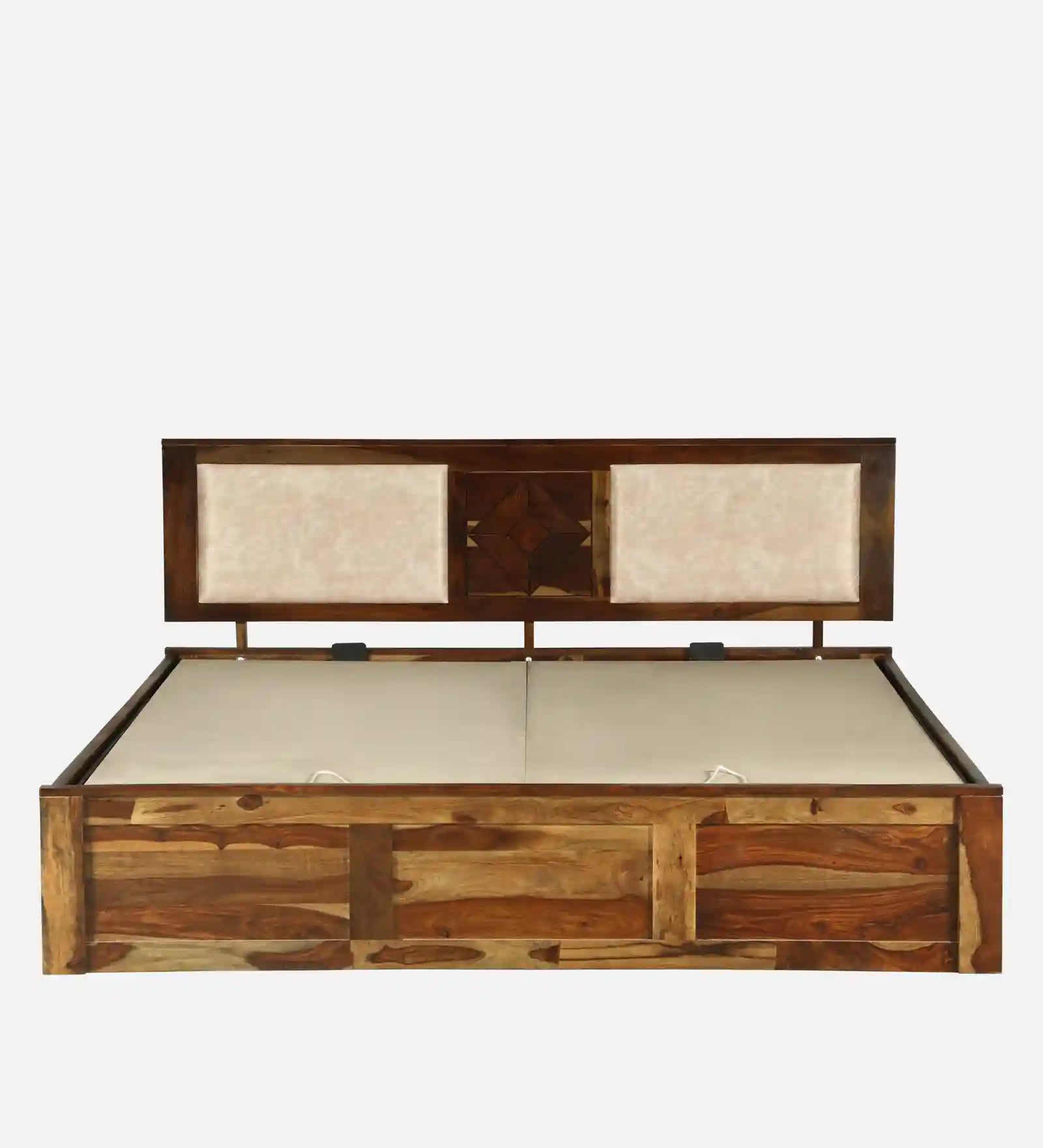 solid sheesham wood hydraulic storage bed side frame structure queen bed india
