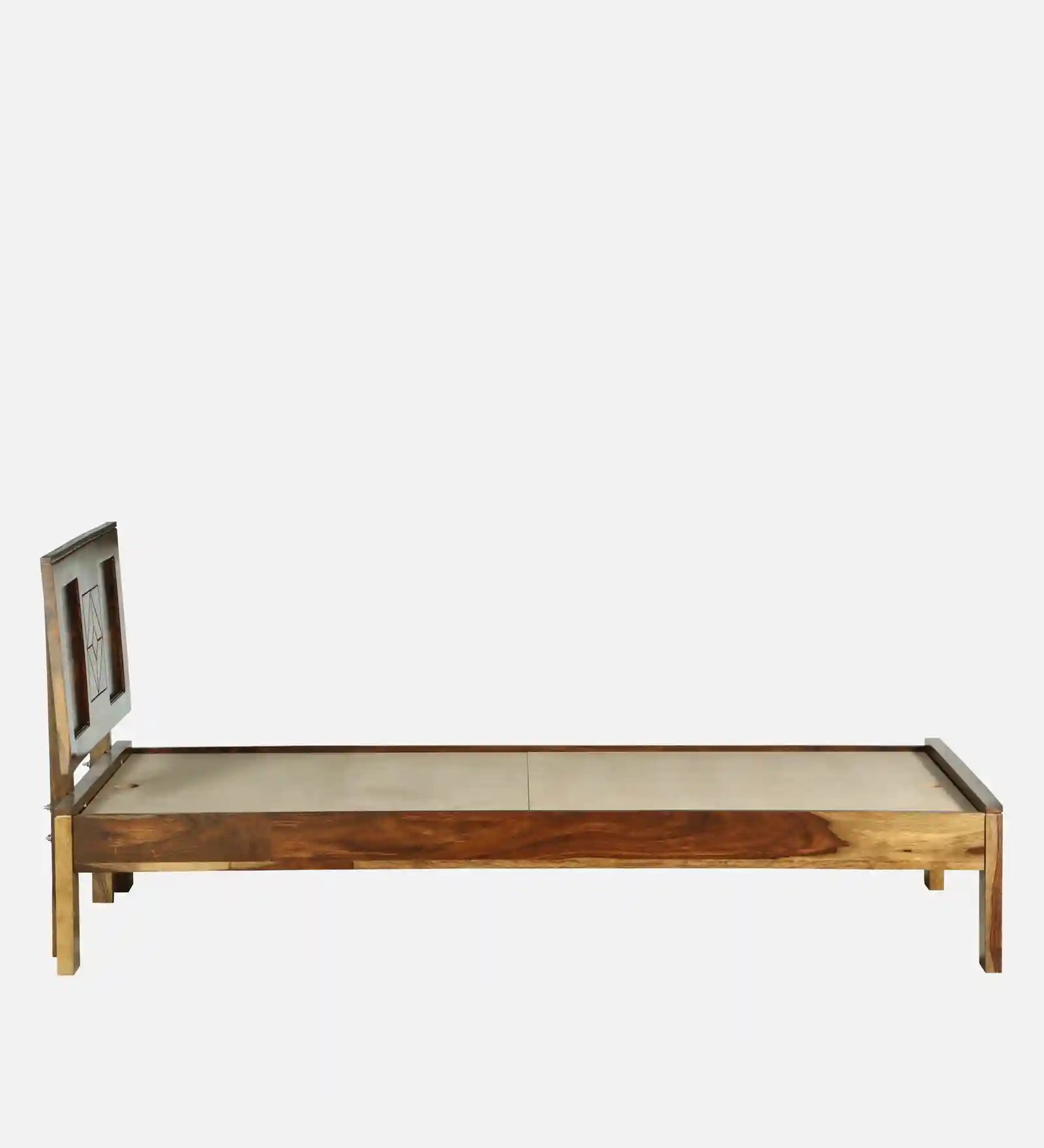 Shraya wooden single bed minimal style solid wood bed India