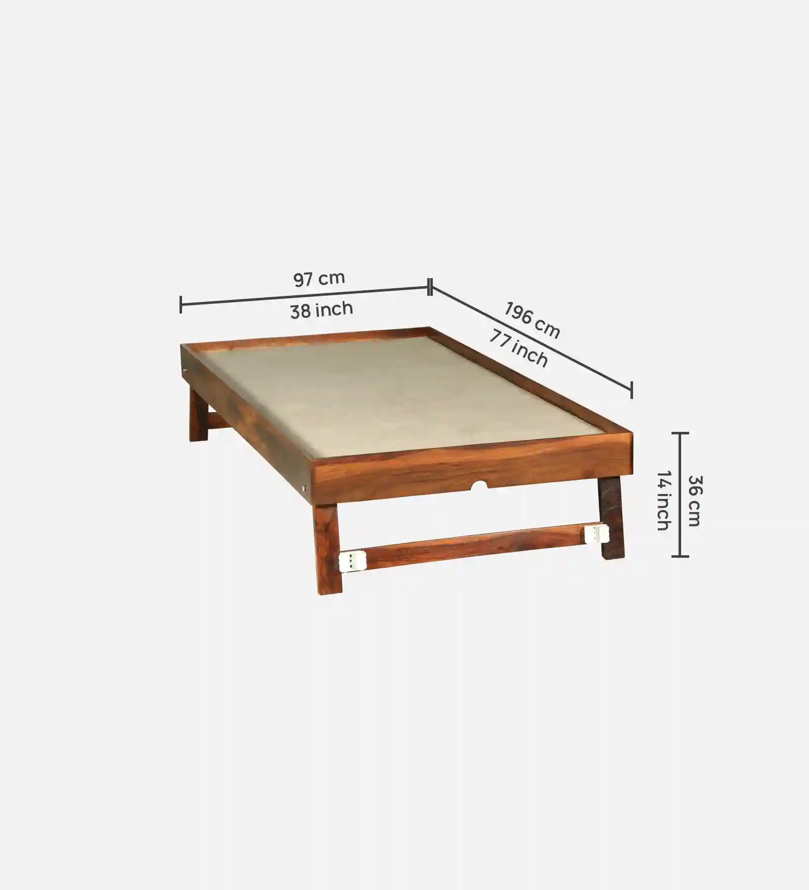 Shraya wooden single cot with trundle space saving guest bed India