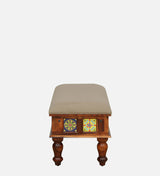 Anamika Sheesham Wood 6 Seater Dining Set In Honey Oak Finish by Rajwada  With Cushioned Bench