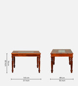 Anamika Sheesham Wood 6 Seater Dining Set In Honey Oak Finish by Rajwada  With Cushioned Chair