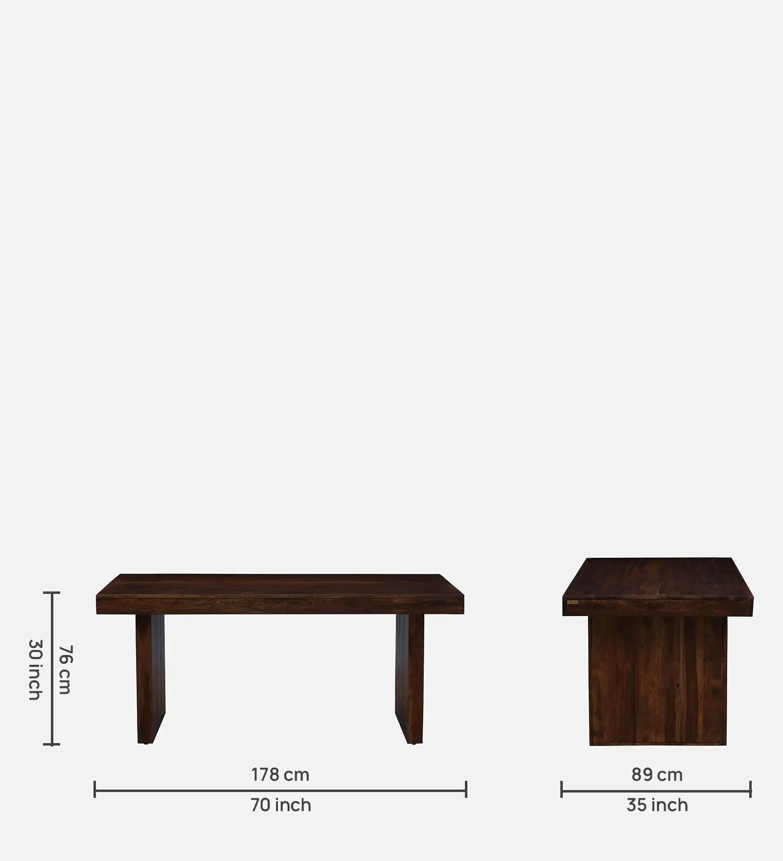 Six-seater dining set Poster solid sheesham wood table set for family dining