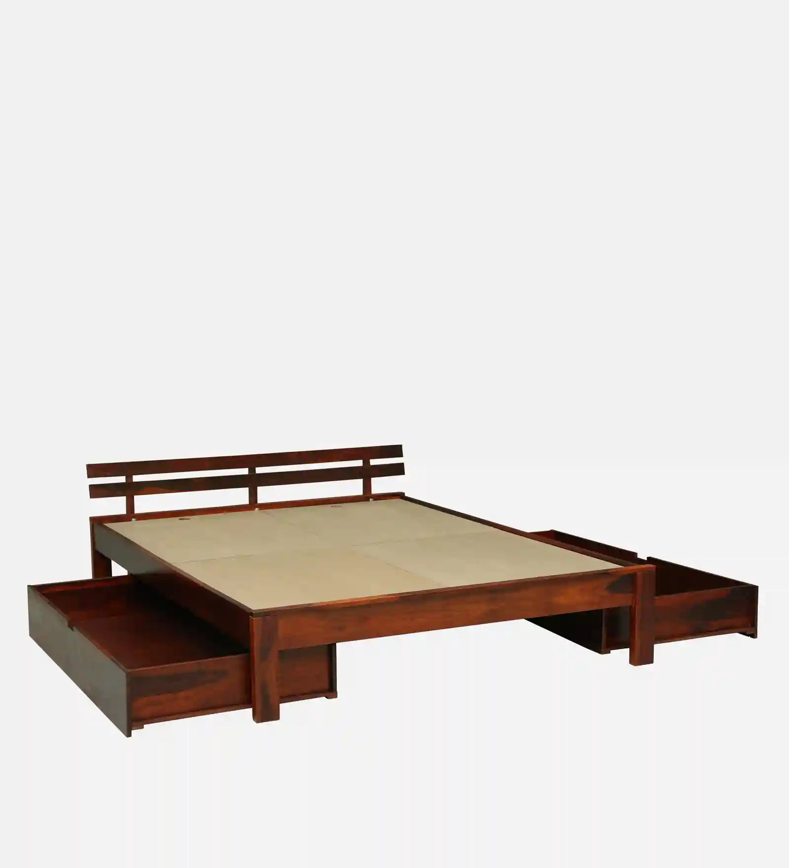 slide drawer storage mechanism sheesham wood queen size bed india