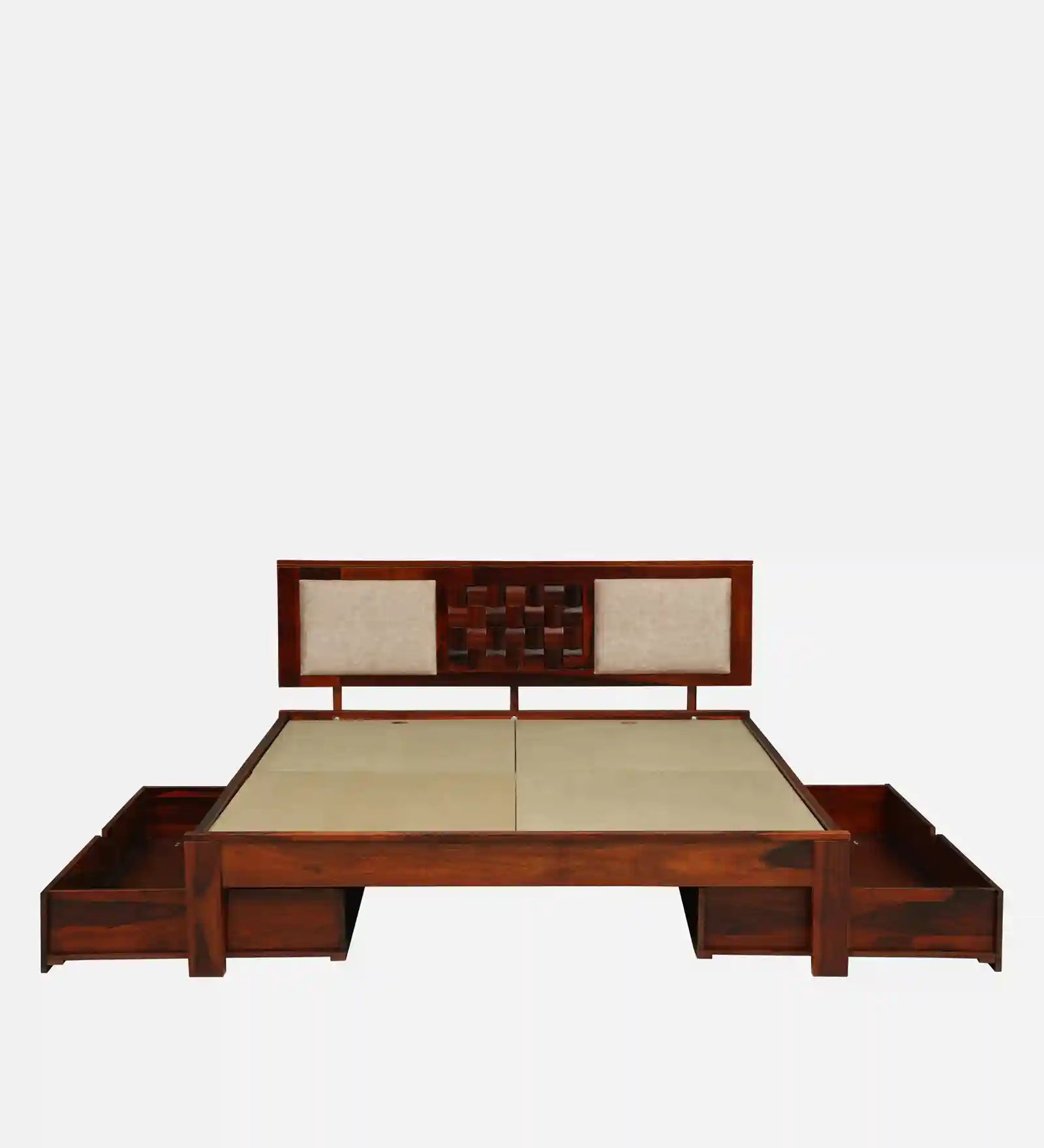 slide drawer storage system sheesham wood king size bed india