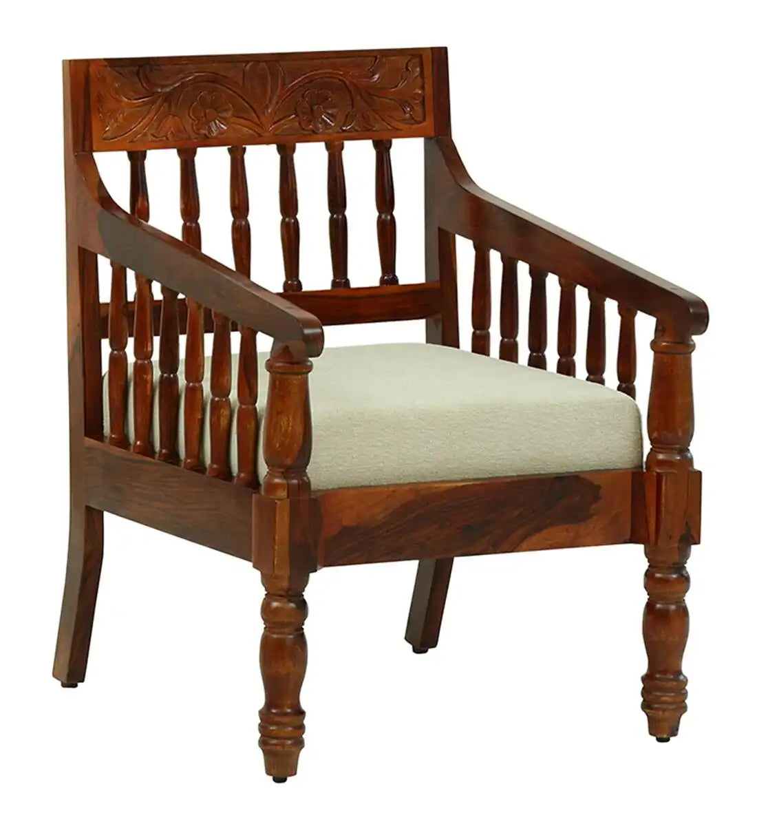 traditional wooden single seater sofa devanti design for home