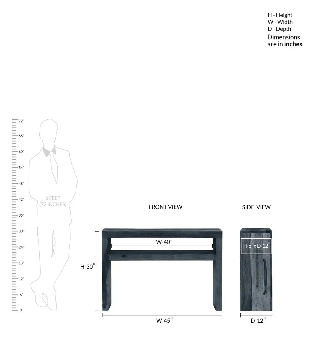 Solid wood console table for hall entry and modern home interiors