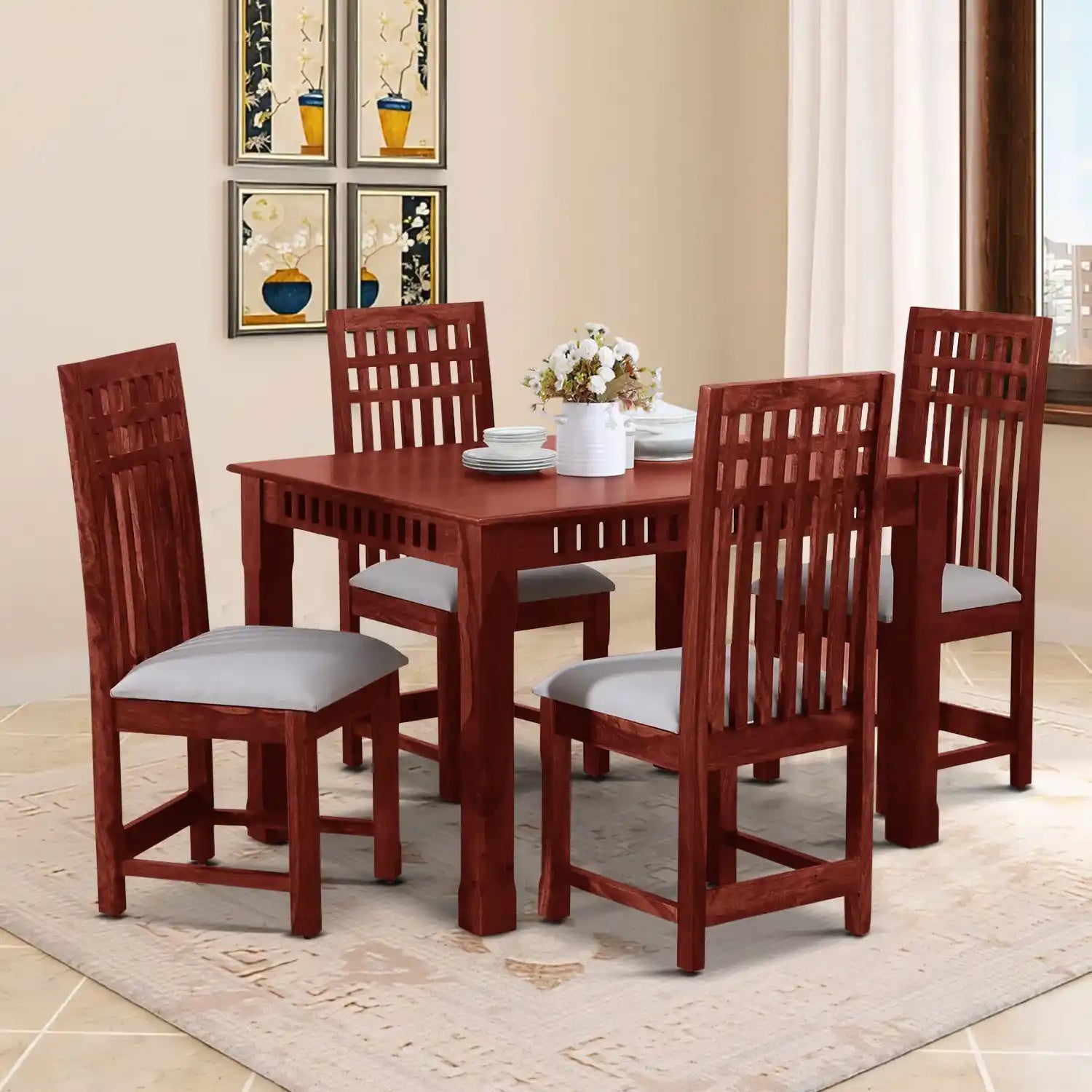 Solid wood Oasis dining set four seater clean minimal dining design