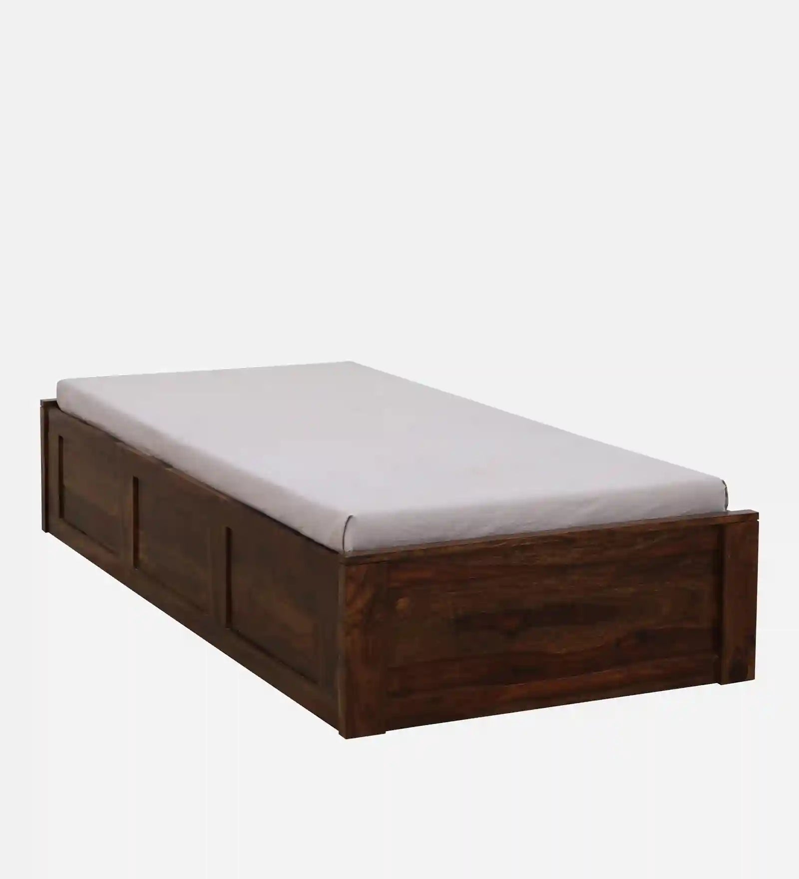 Solid wood single bed with storage Sthira design durable bed India