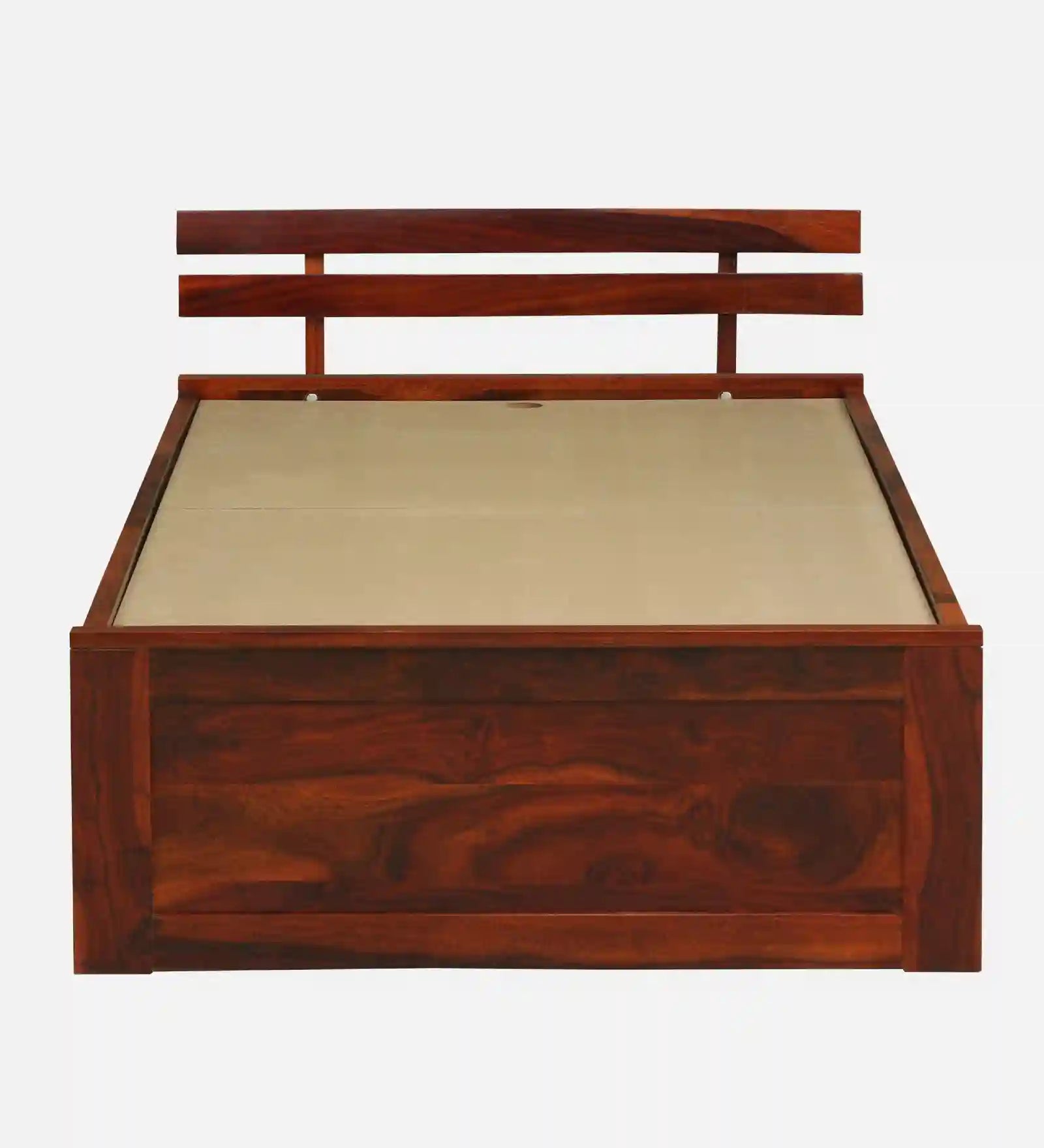 Solid wood single bed with storage Vriksha design durable bed India