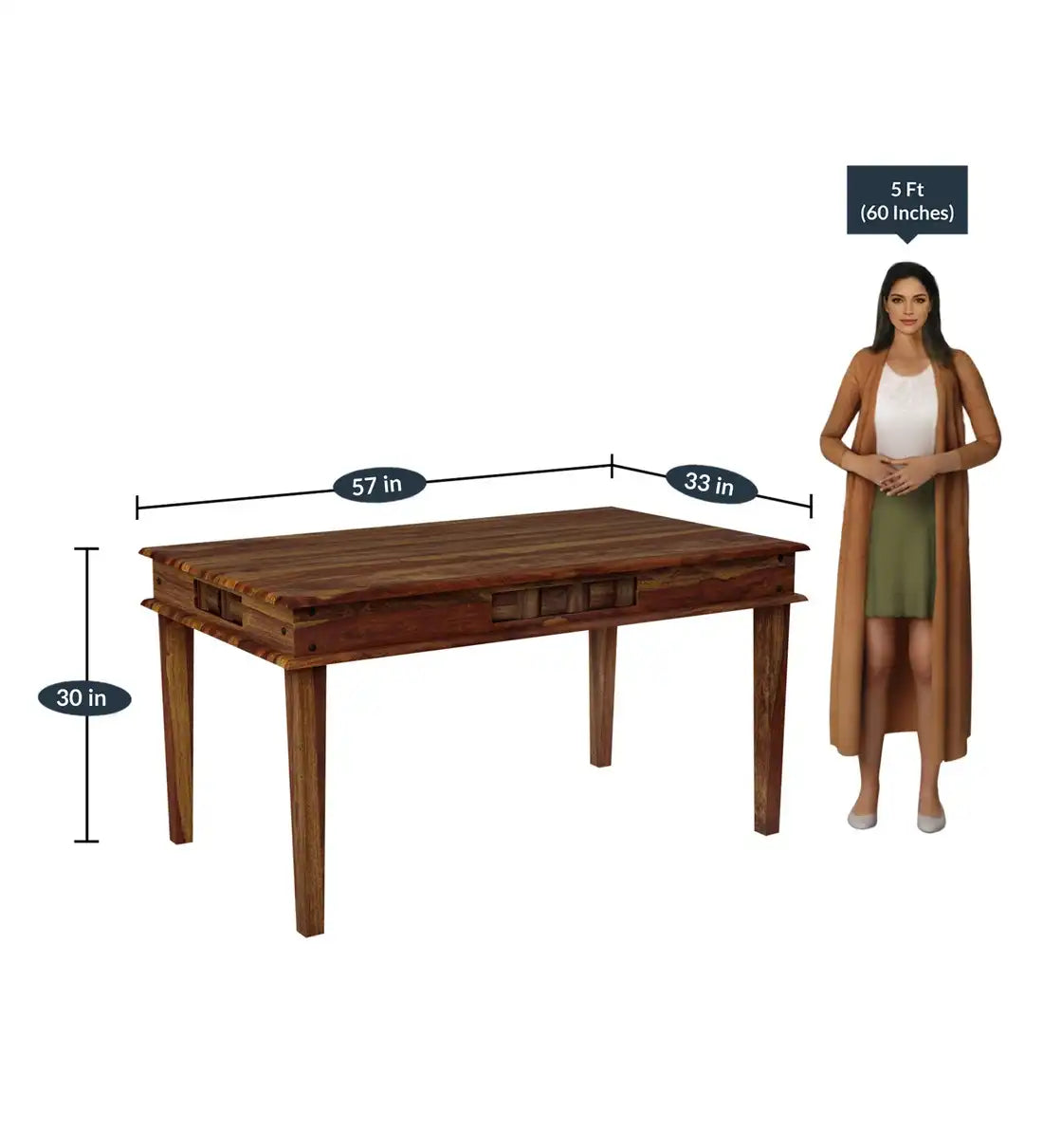 Solid wood six-seater dining set Niware handcrafted premium furniture India