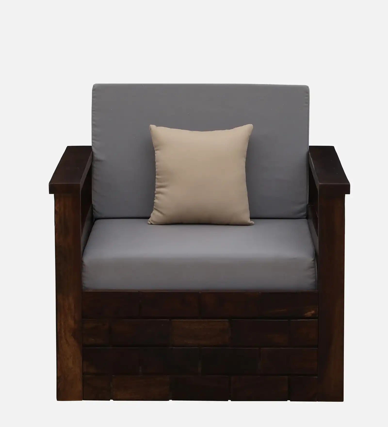 solid wood 1 seater sofa for living room interior india