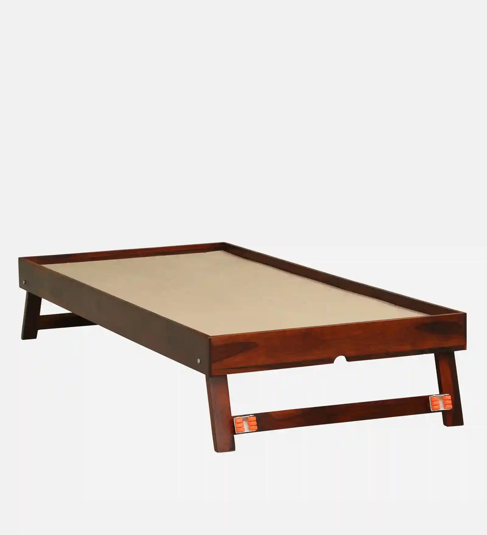 Solid wood trundle bed single size Sthira durable wooden bed India
