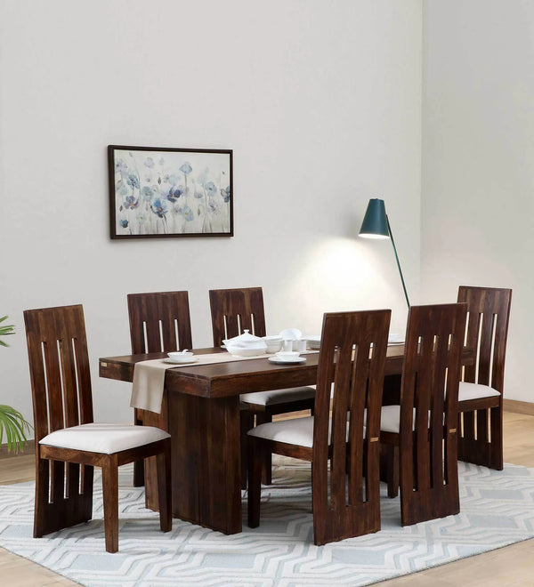 Oneil Solid Wood 6 Seater Dining Set In Provinical Teak Finish By Rajwada
