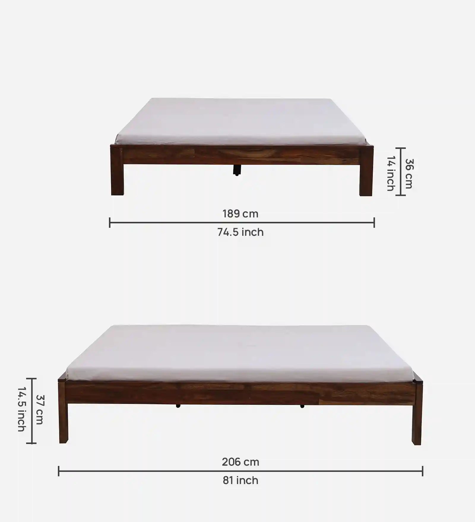 sthira solid wood king size bed without storage strong frame durable build quality