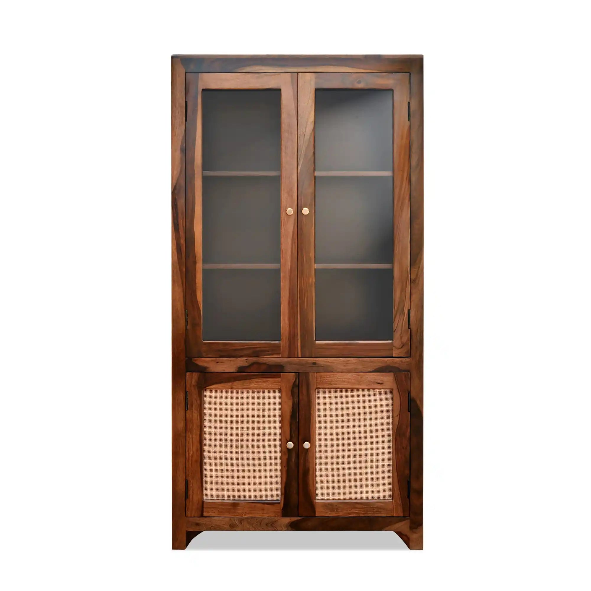 Tall sheesham wood bookshelf modern bookcase for home library