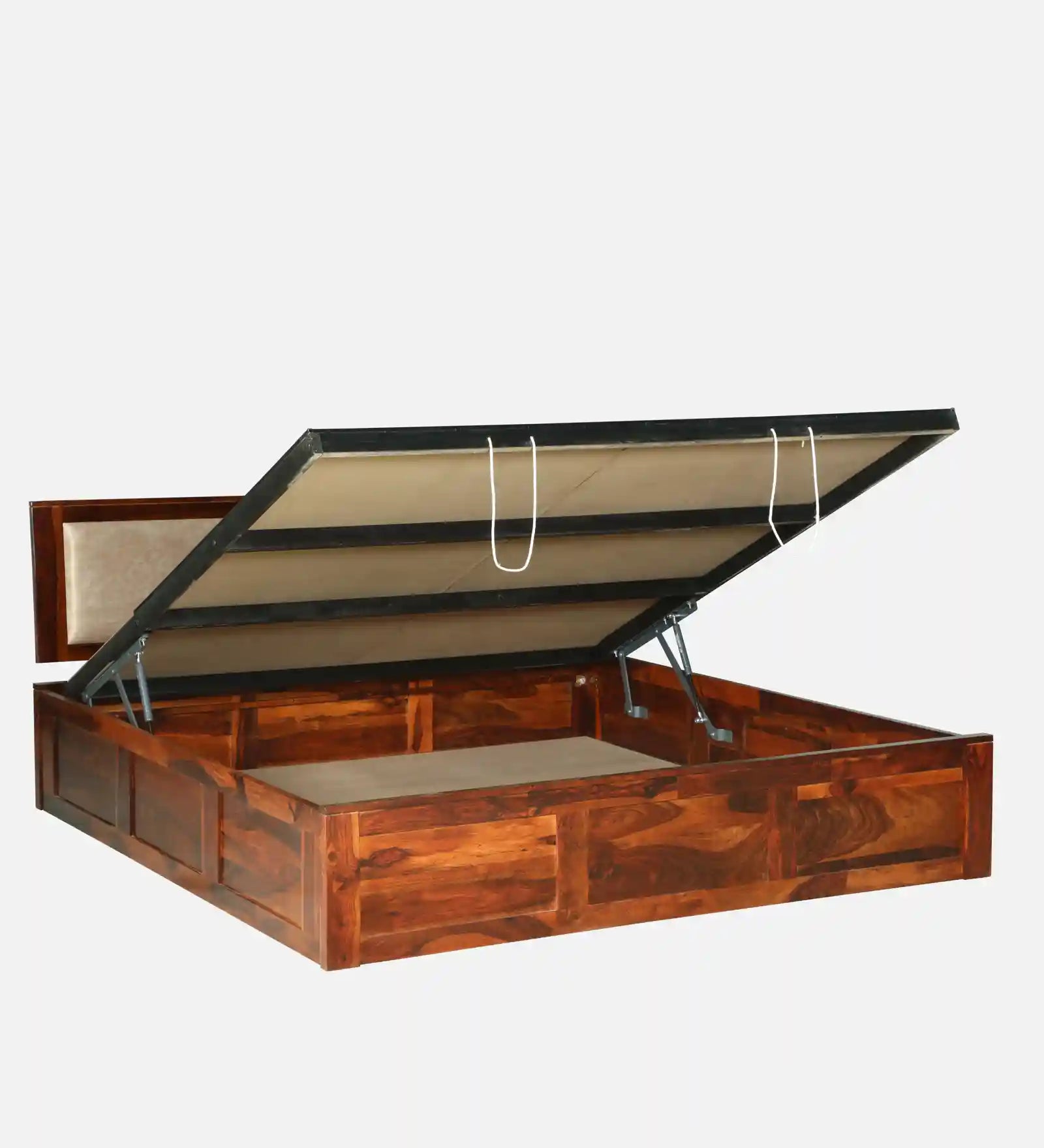 queen size hydraulic storage bed bedroom interior setup sheesham wood furniture india