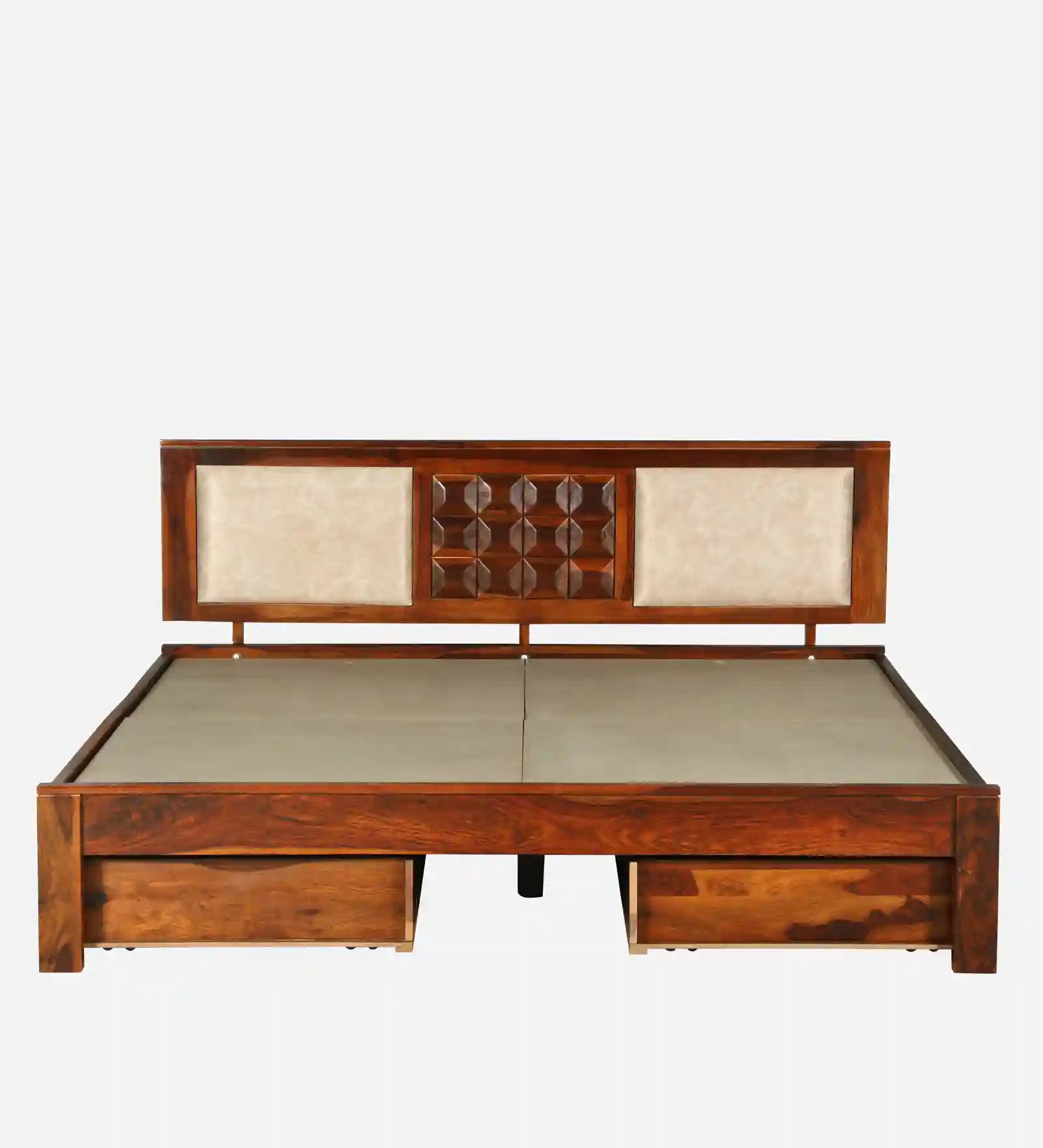 sheesham wood queen size drawer storage bed top mattress layout modern wooden bed india