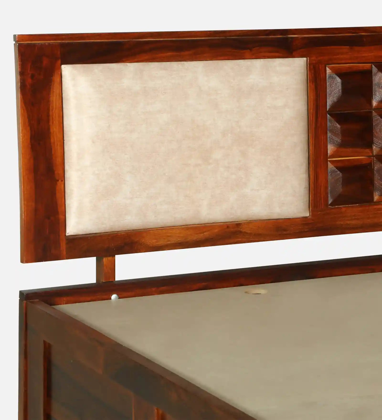 sheesham wood hydraulic storage bed honey finish queen size wooden bed india