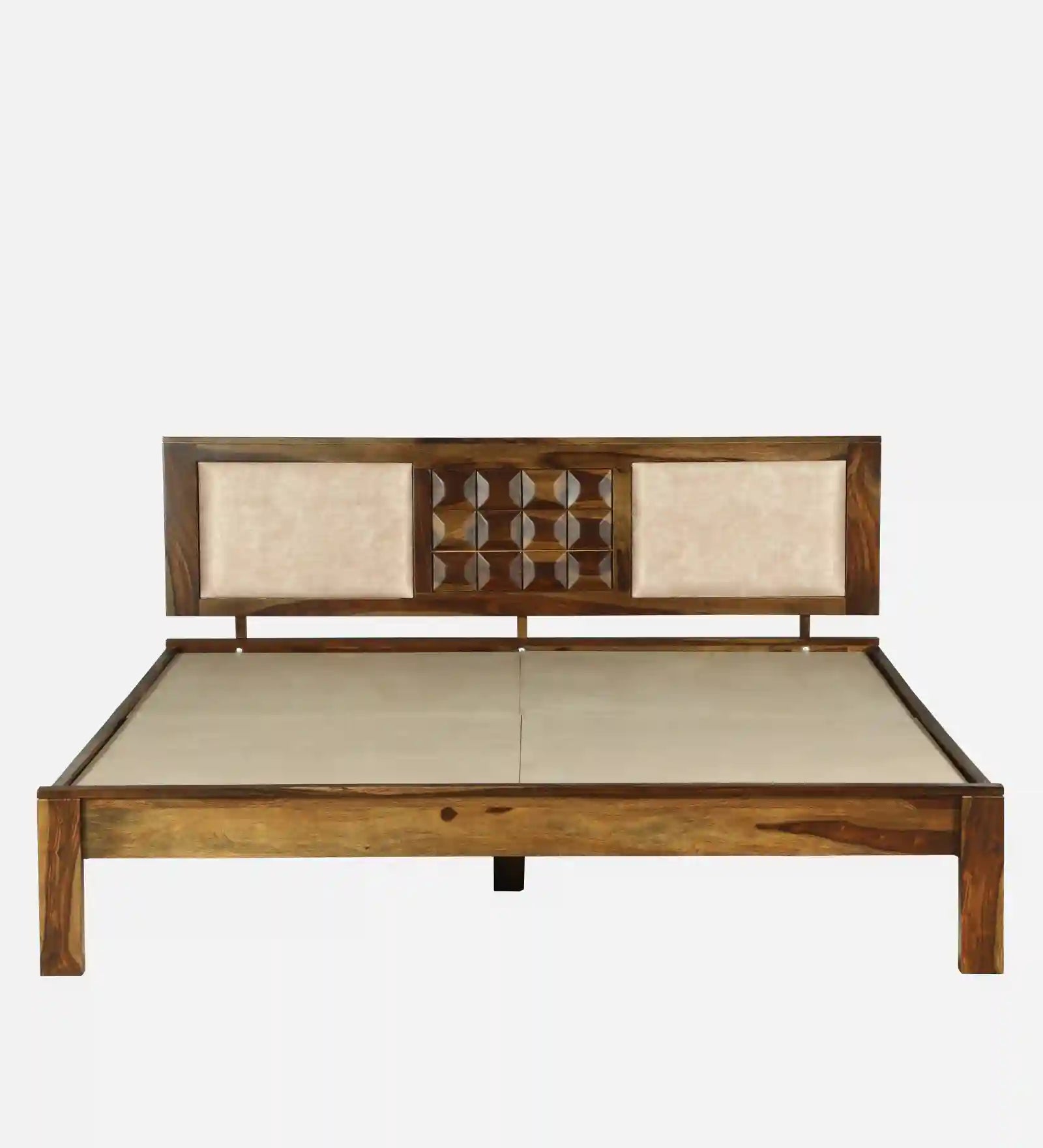 Tejas queen size bed solid wood minimal design India