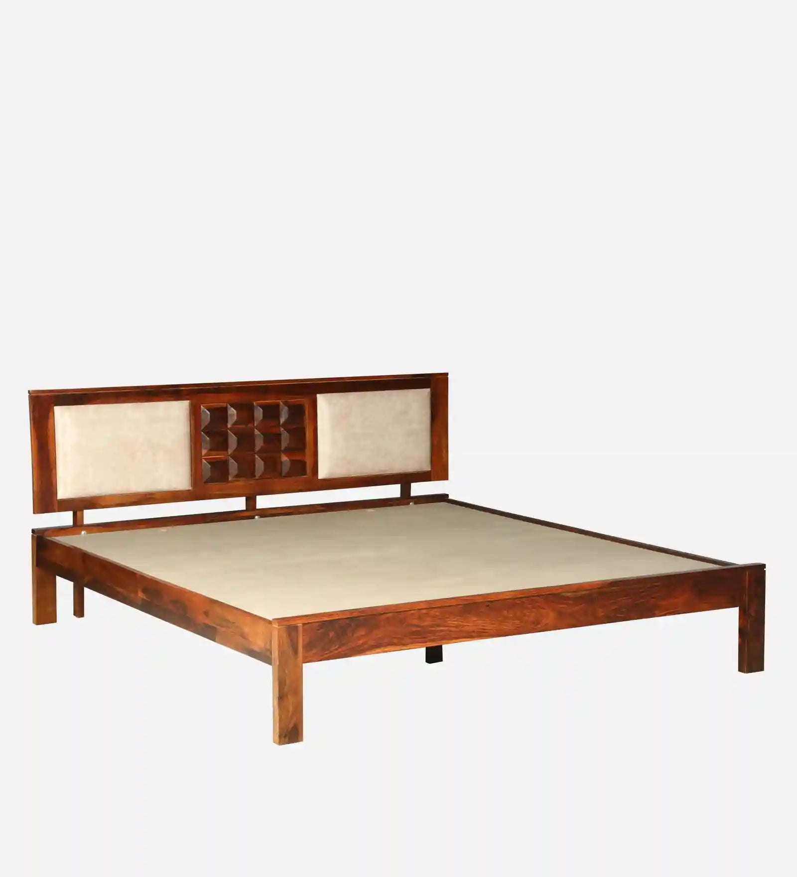 Tejas solid wood bed sheesham modern bedroom style