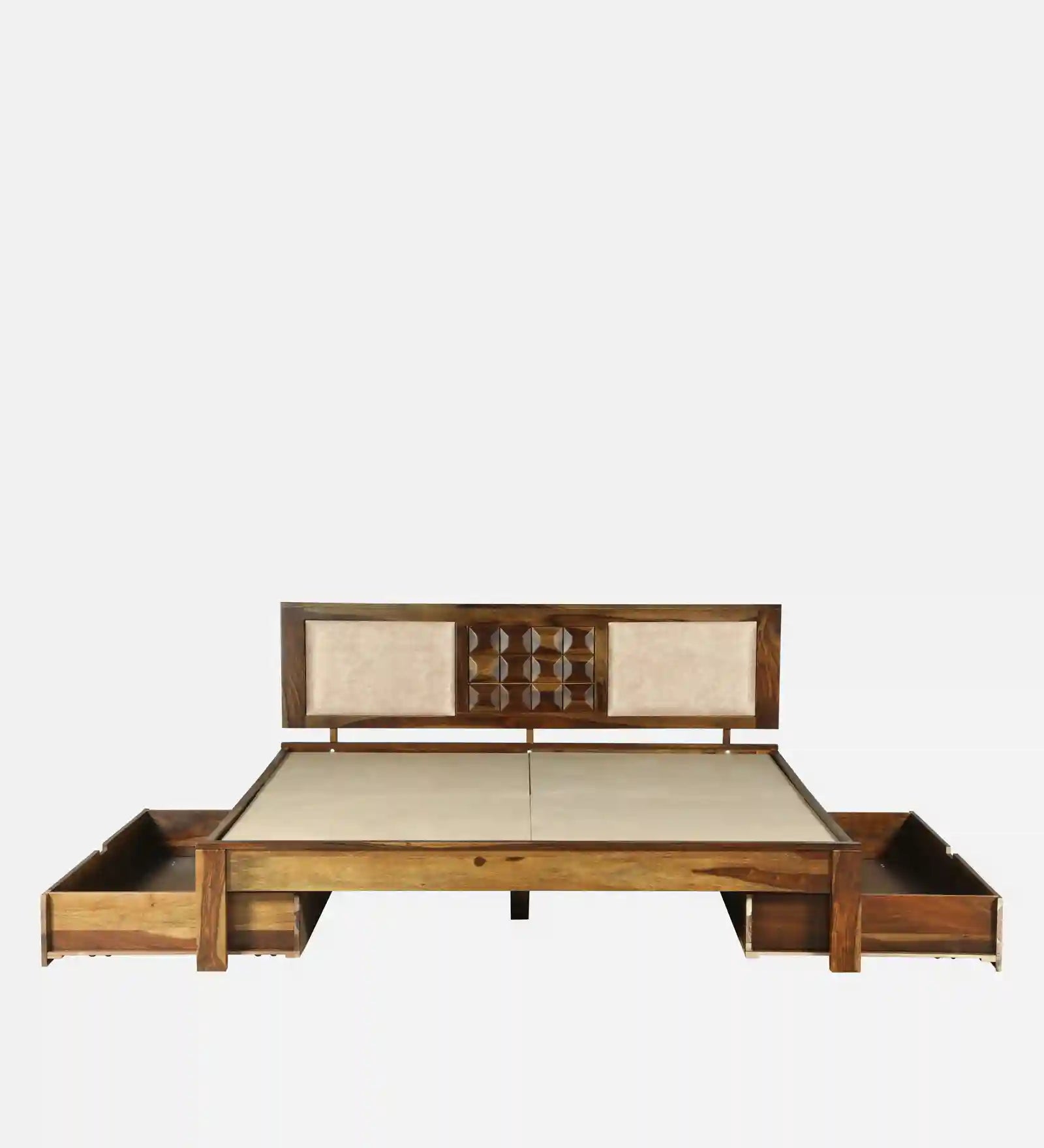 solid sheesham wood hydraulic storage bed side frame design queen size bed india