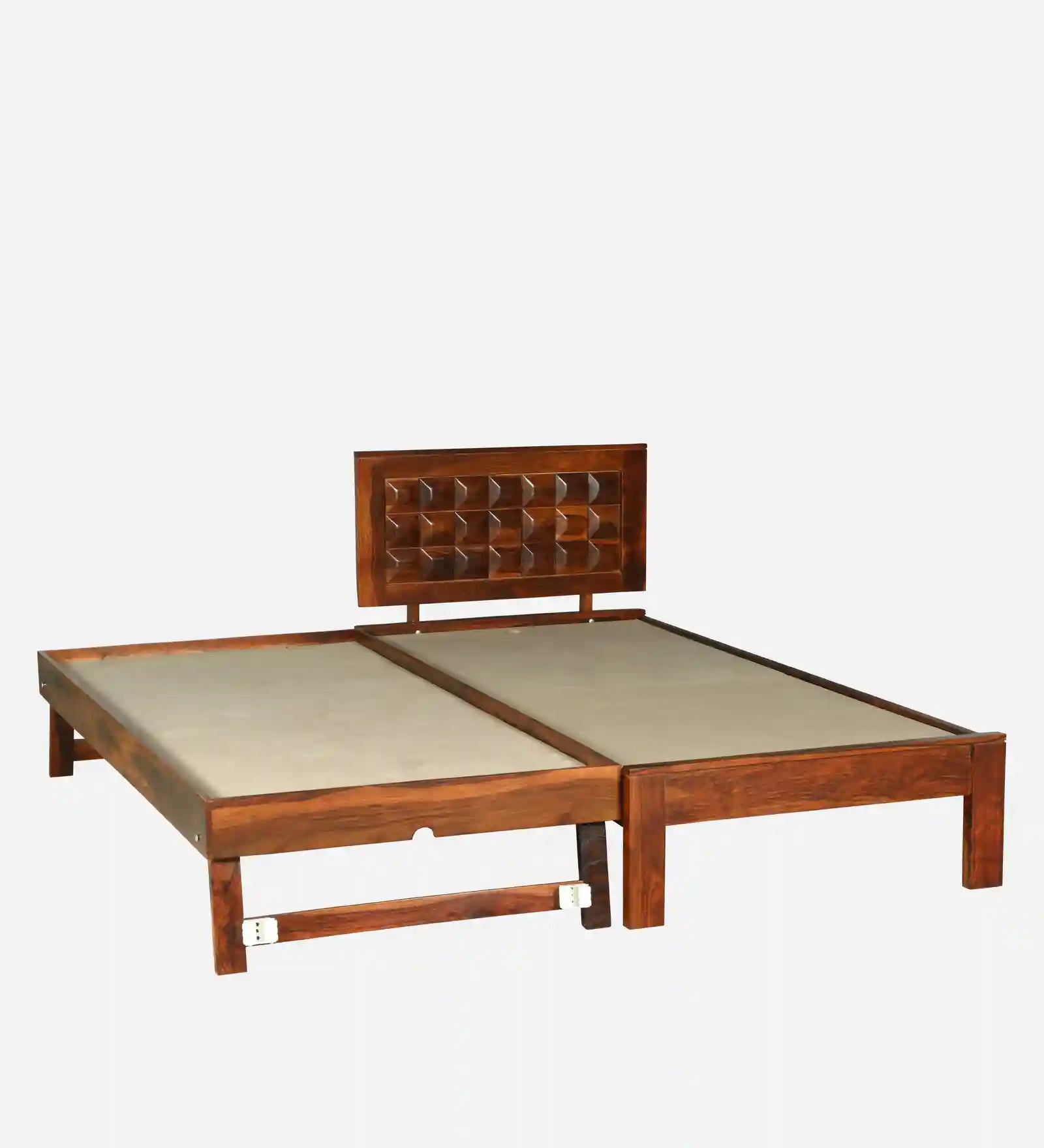 tejas sheesham wood single bed with trundle clean simple modern design solid wood furniture