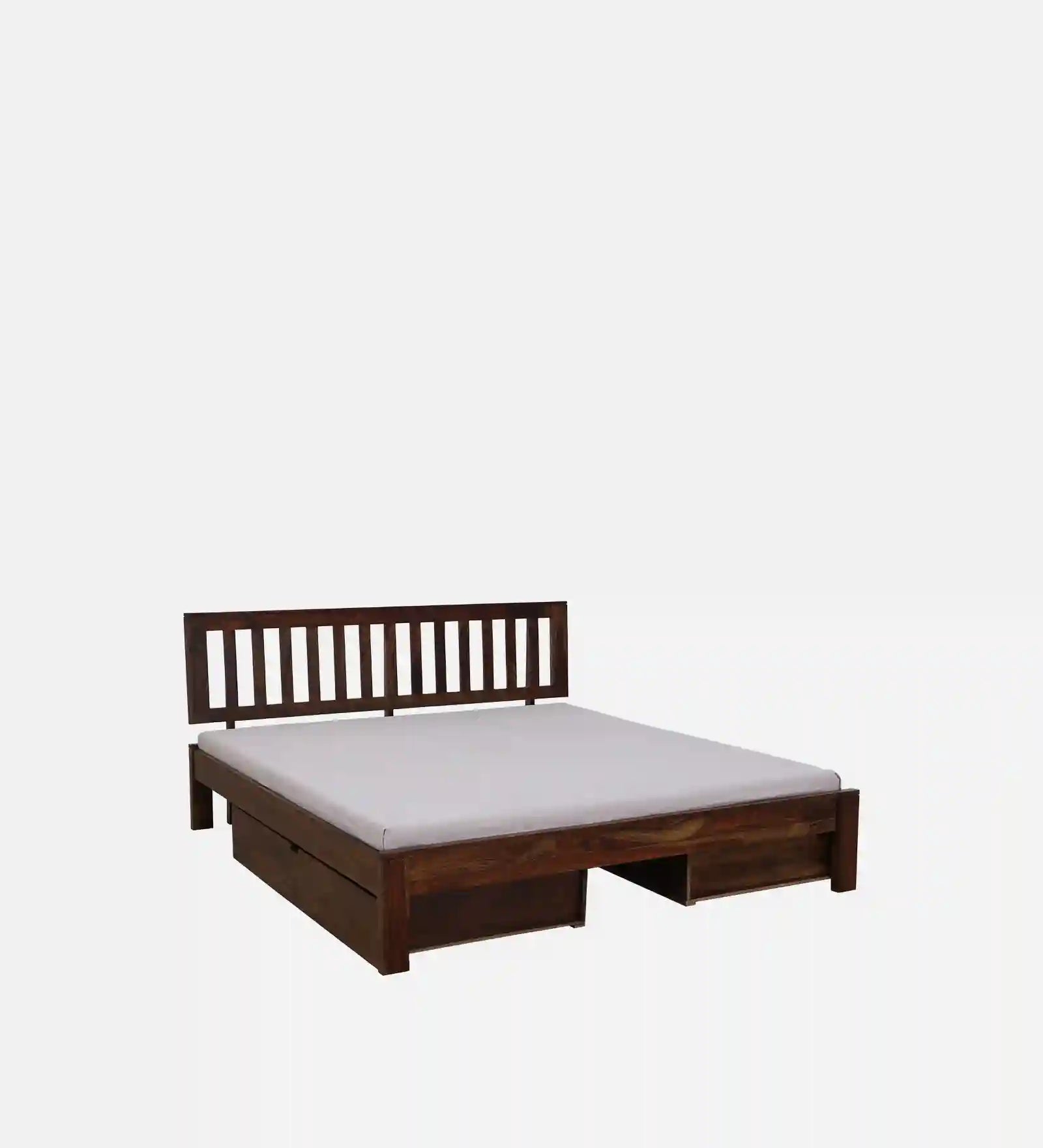 solid sheesham timber drawer bed side frame king size storage india