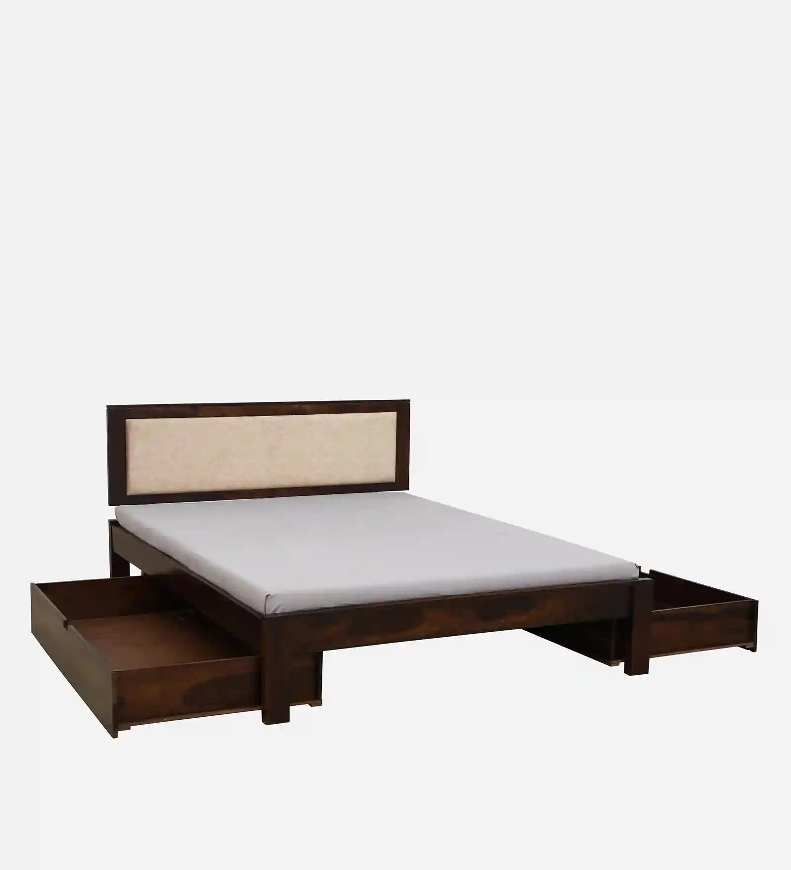 solid sheesham timber drawer bed side unit king size storage india