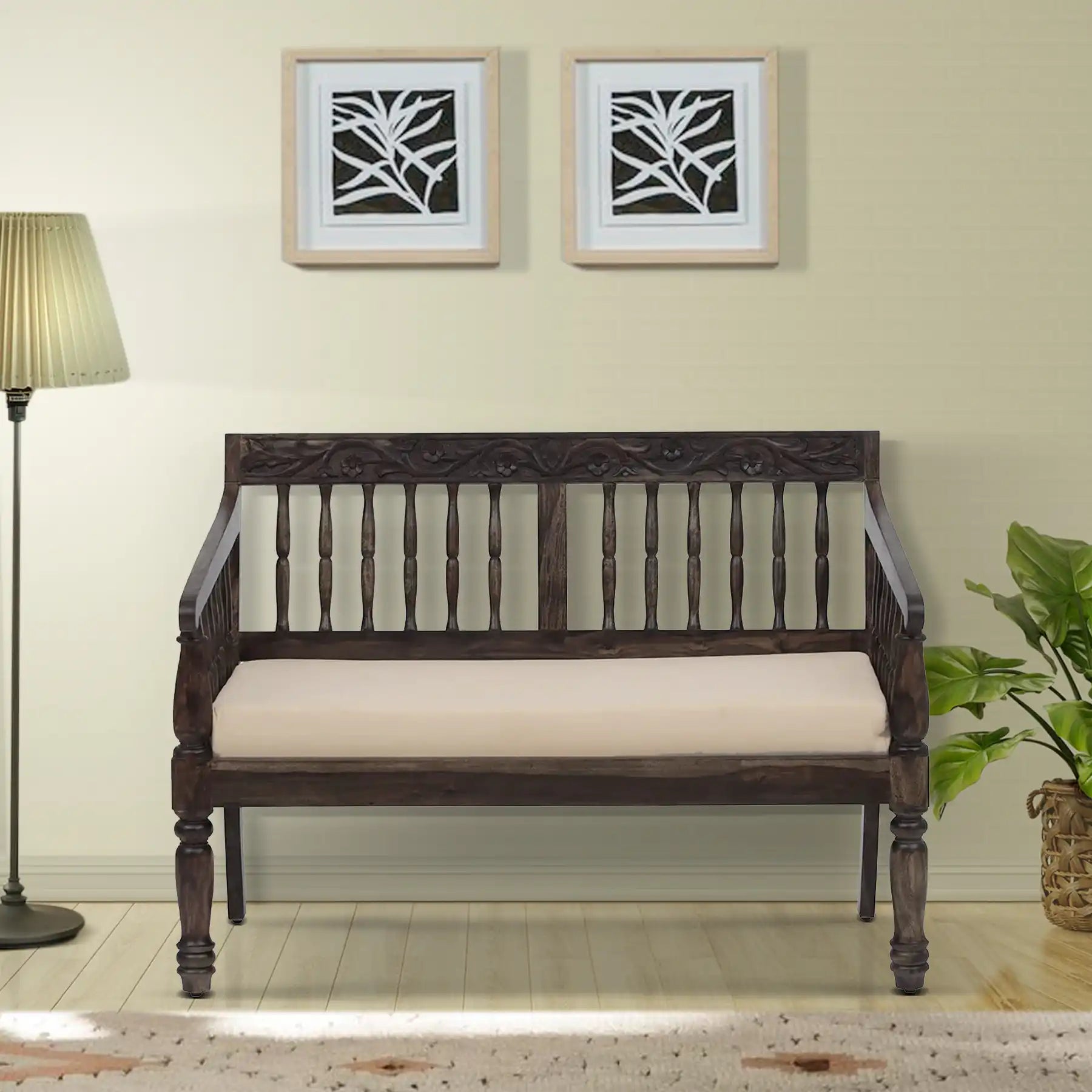 Traditional Devanti sheesham sofa 2 seater living room wooden furniture