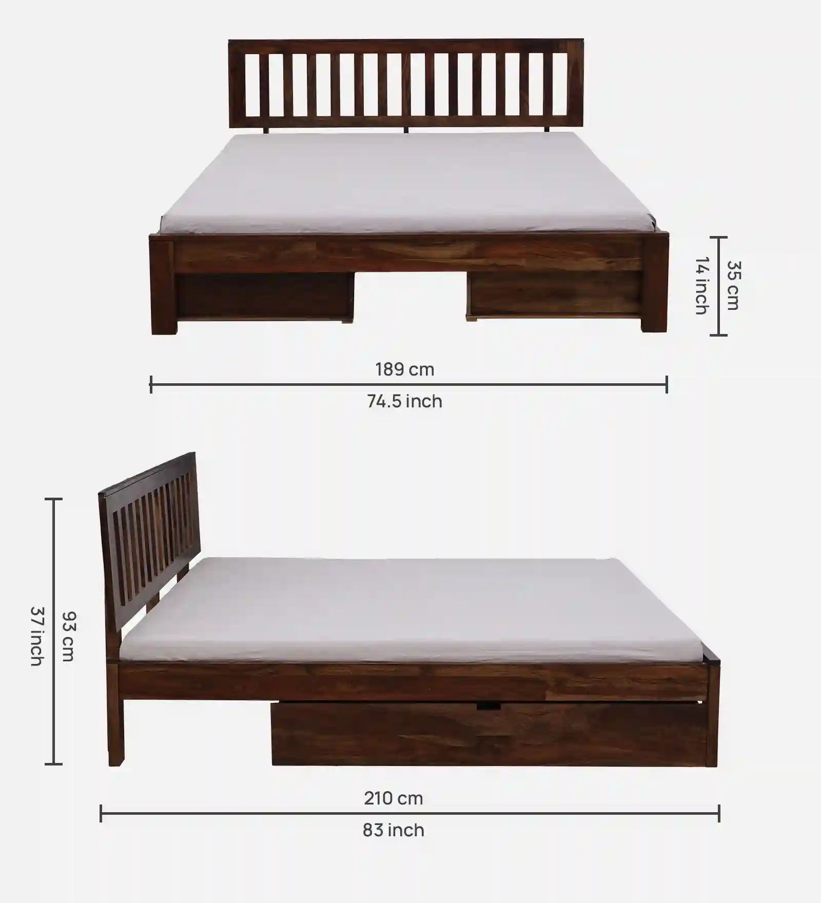 underbed drawer storage compartment sheesham wood king size bed india