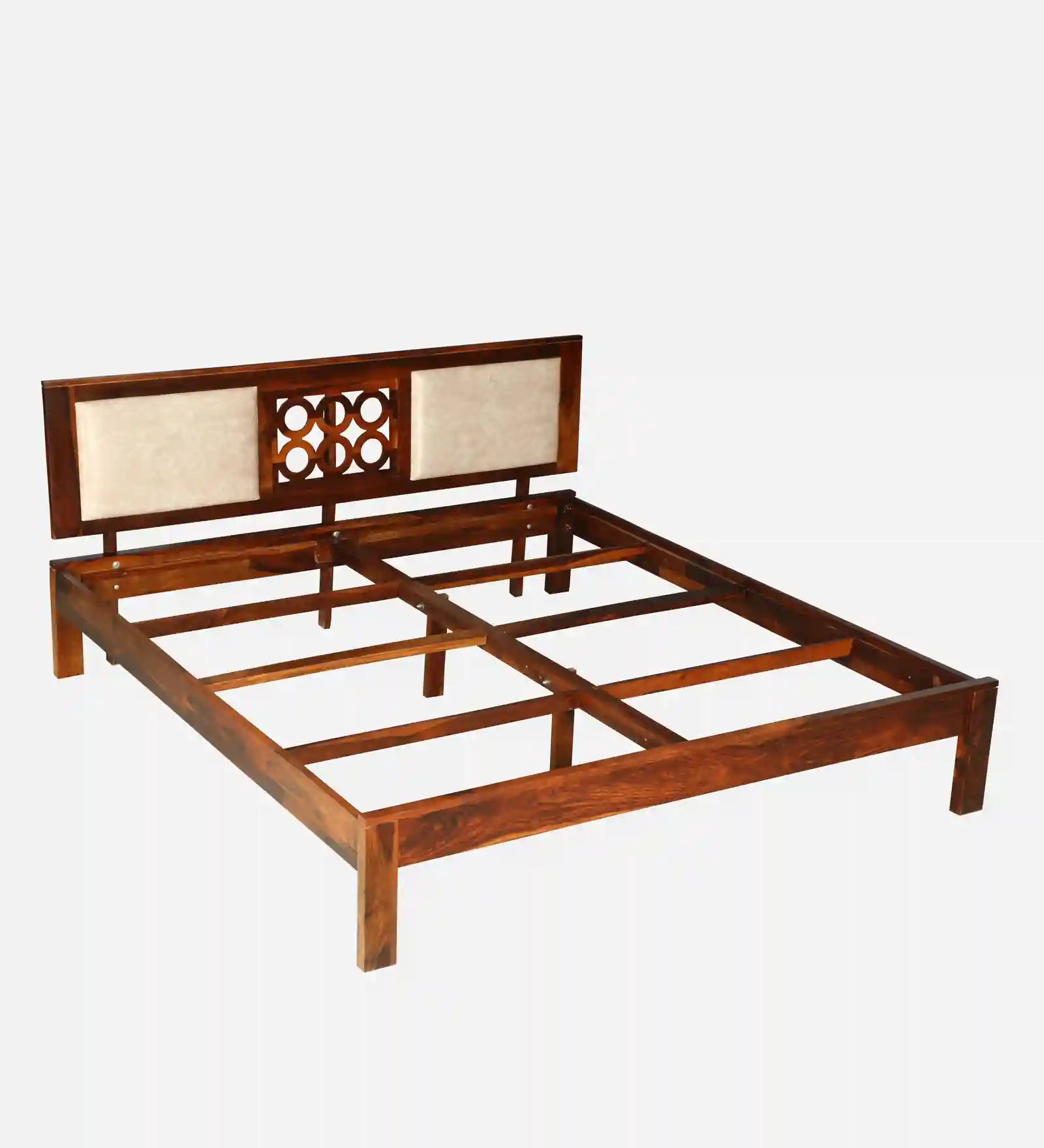 Vainika sheesham king bed basic design strong wood