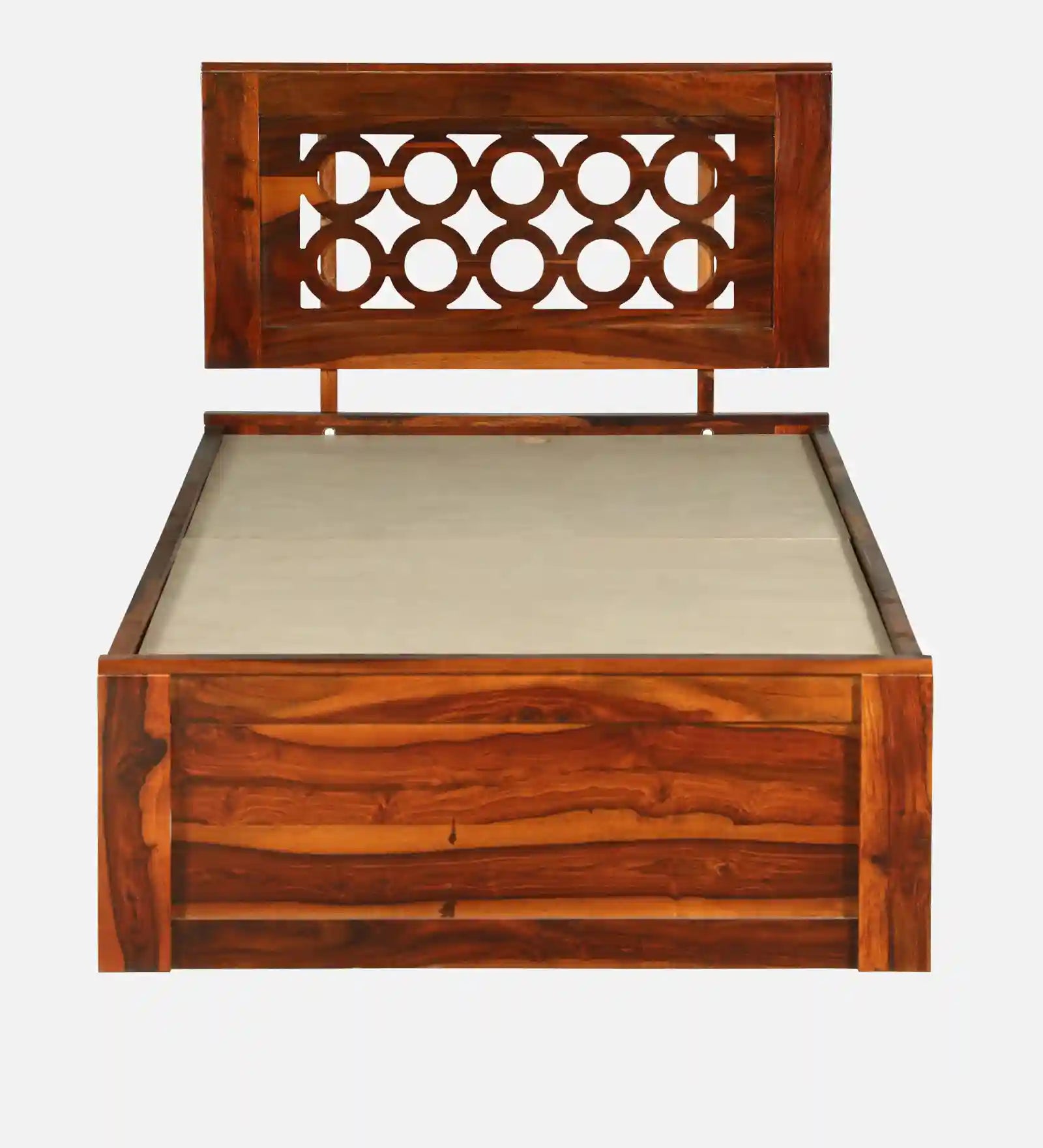 Vainika sheesham wood single bed box storage strong solid wood bed India
