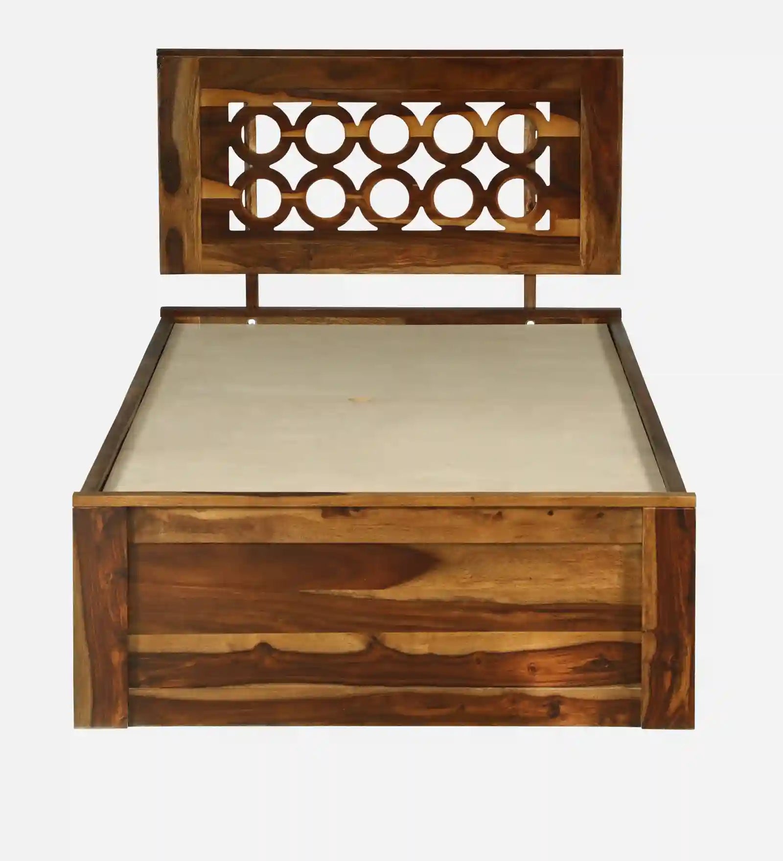 Vainika sheesham wood single bed box storage strong solid wood bed India
