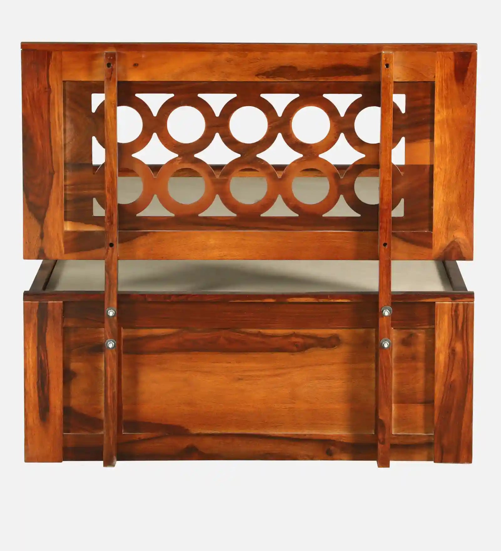 Vainika single bed with storage heavy duty solid wood frame India