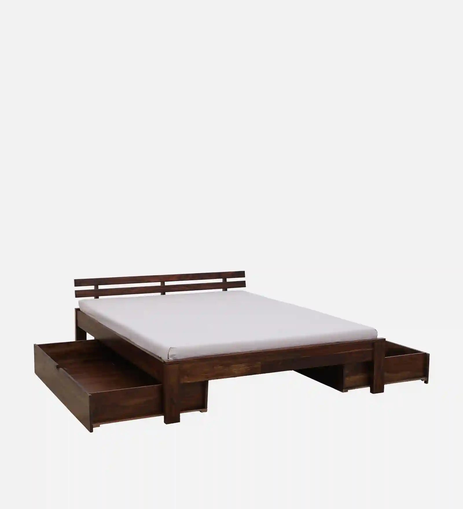 Vriksha heavy solid wood king bed hydraulic storage