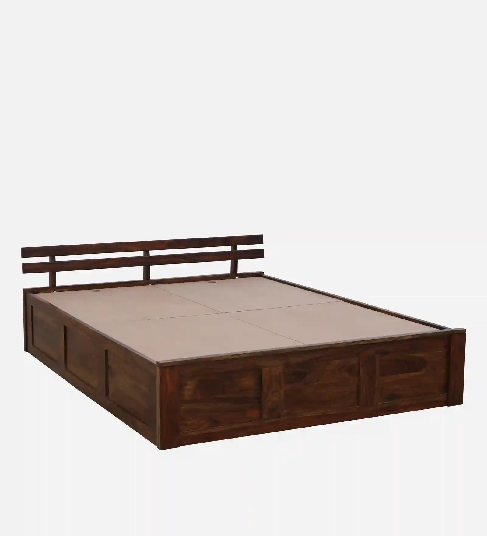Vriksha heavy solid wood king bed with box storage frame
