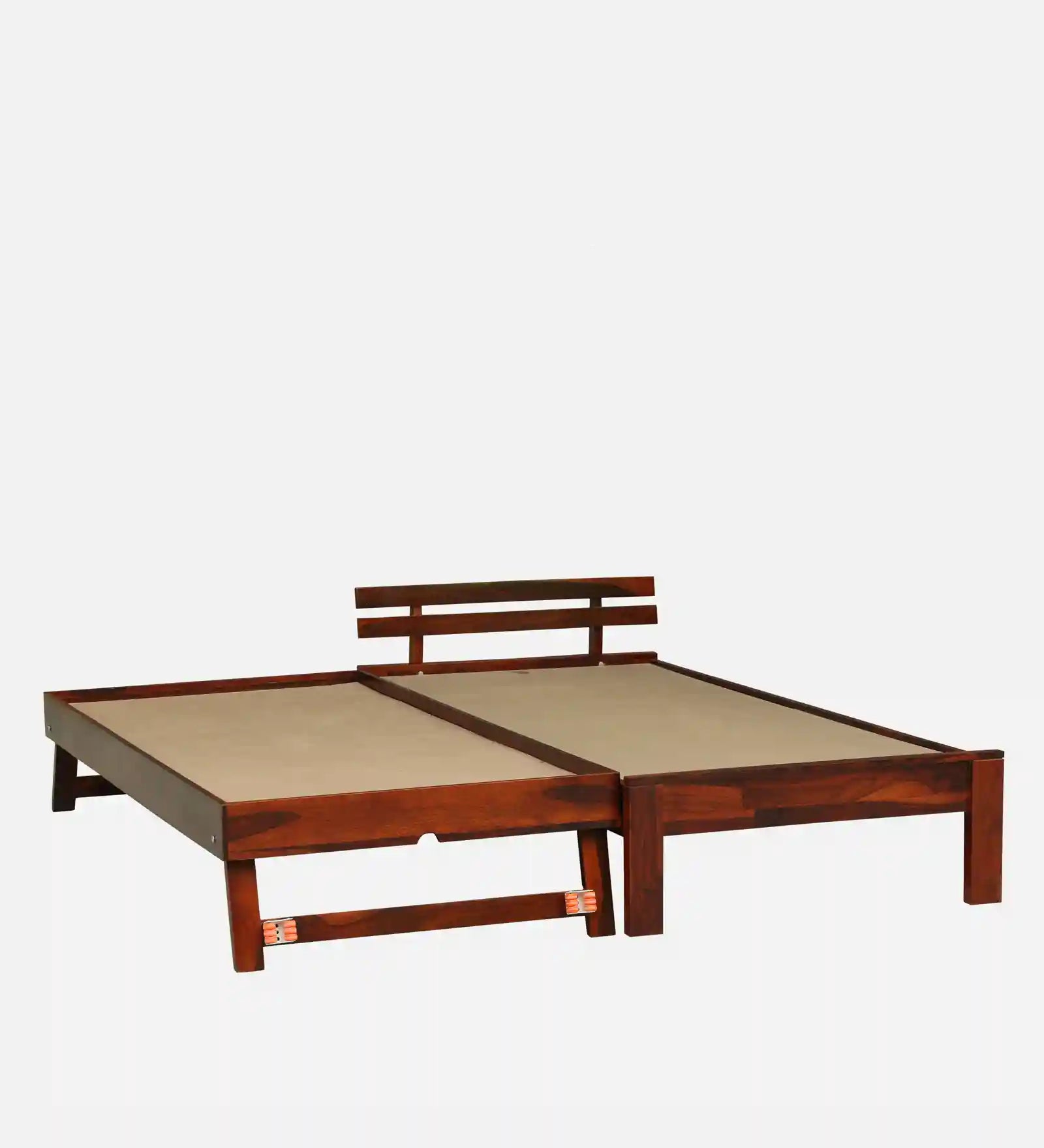 Vriksha single bed with trundle heavy duty wooden frame India