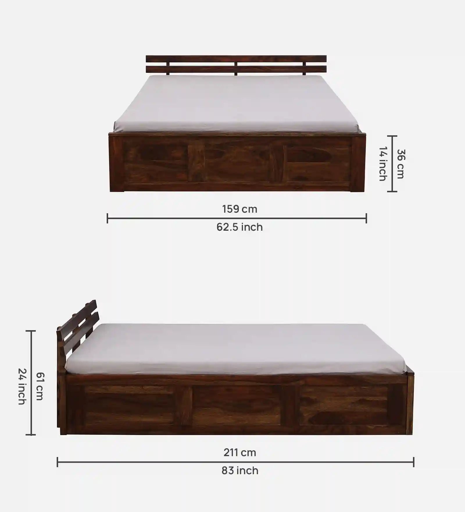 underbed box storage sheesham wood queen size bed india