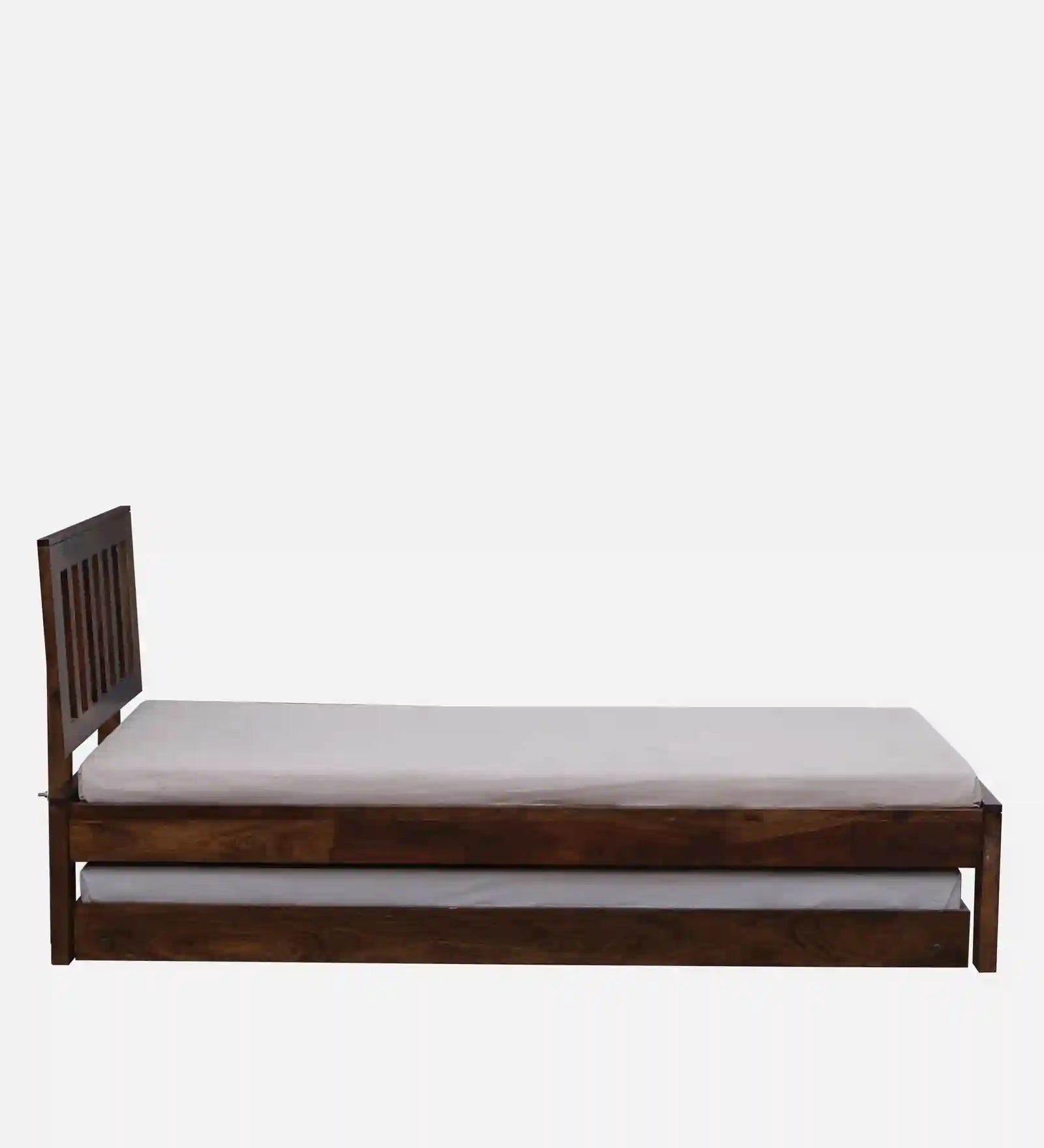 Vriksha wooden single bed pull out trundle space saving bed India