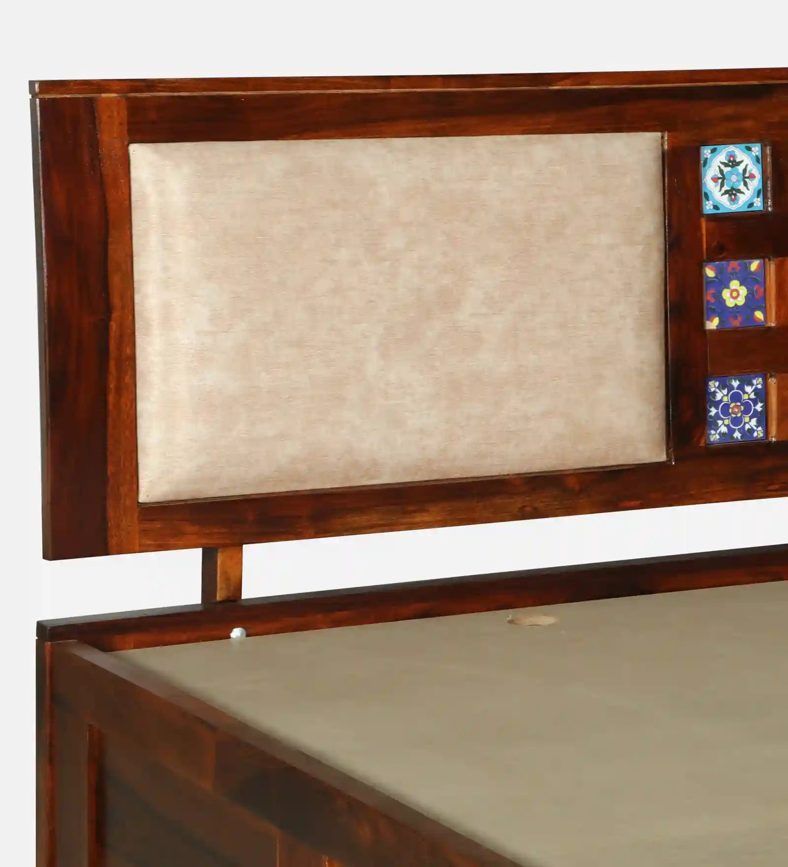 sheesham wood headboard panel clean pattern queen size storage bed india