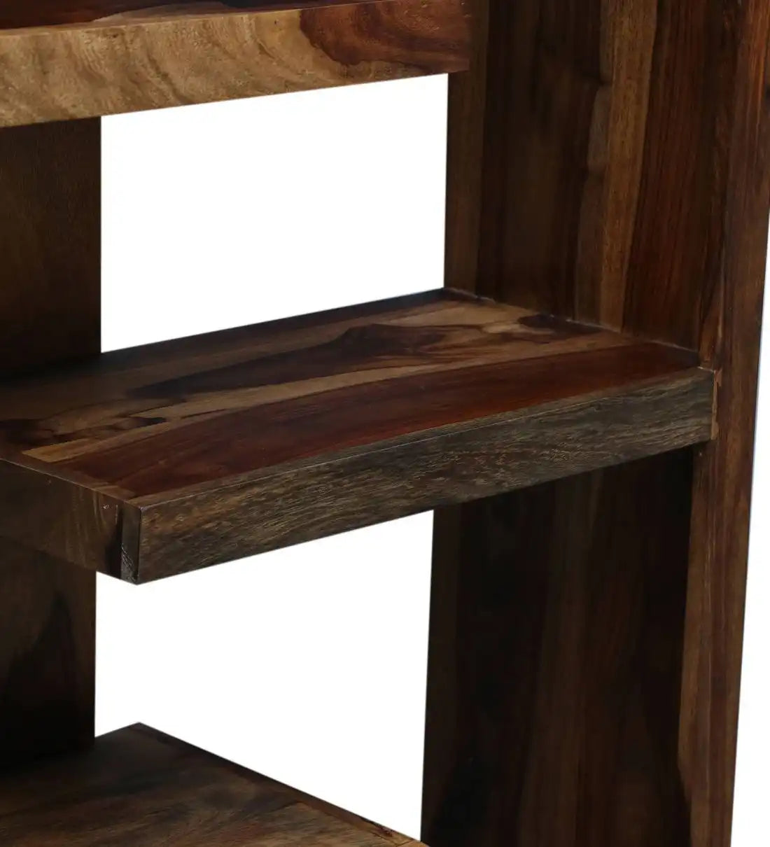 Wooden book display shelf sheesham storage unit modern home decor