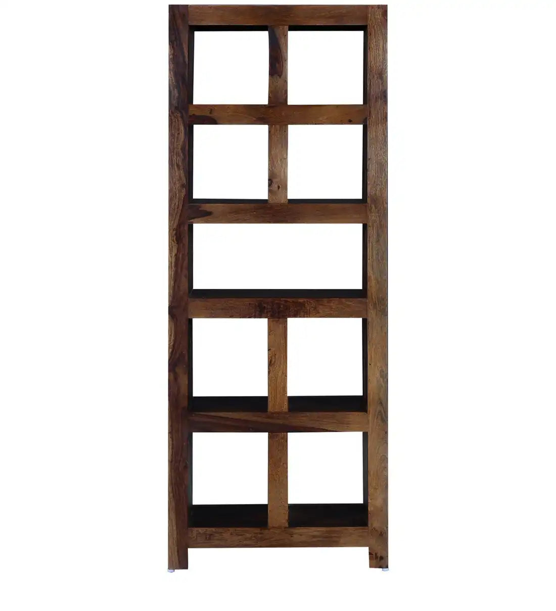 Wooden book display unit sheesham furniture storage shelf modern home