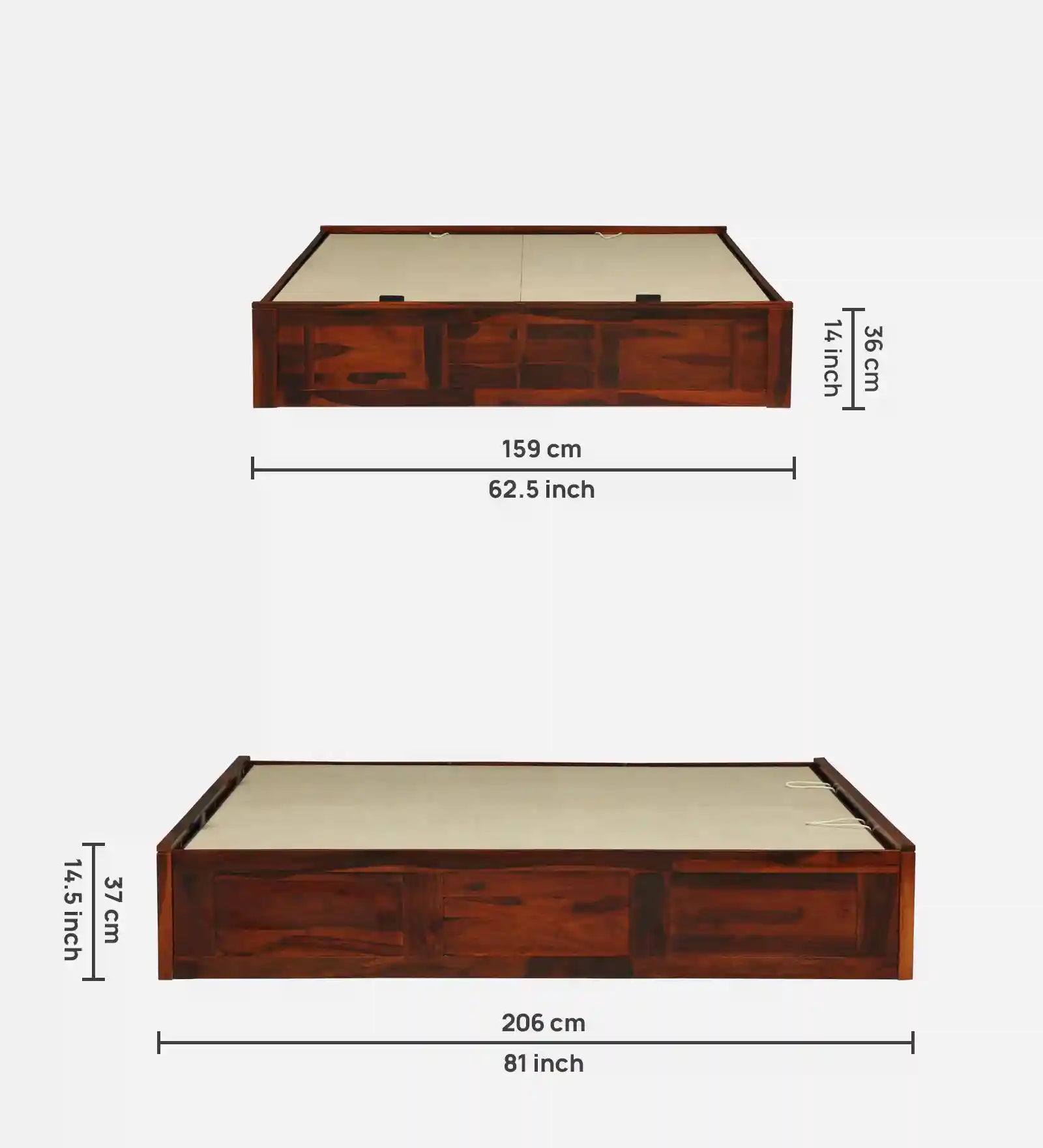 Wooden queen size bed with hydraulic storage India modern design