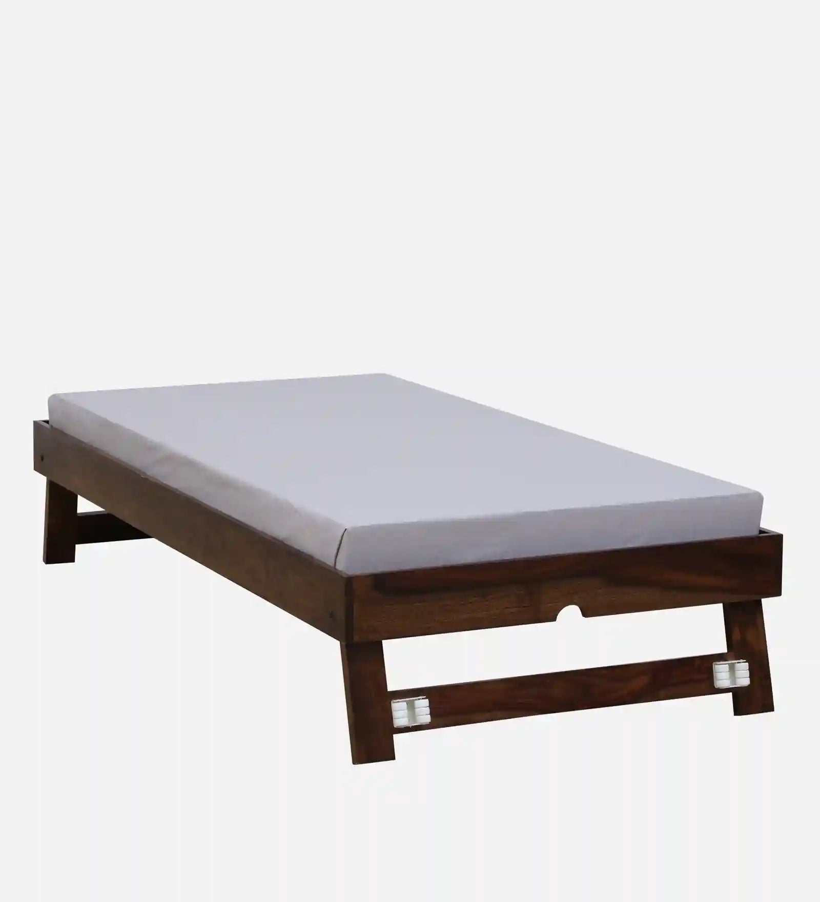 Wooden single bed with trundle Kashtha solid wood bedroom furniture India
